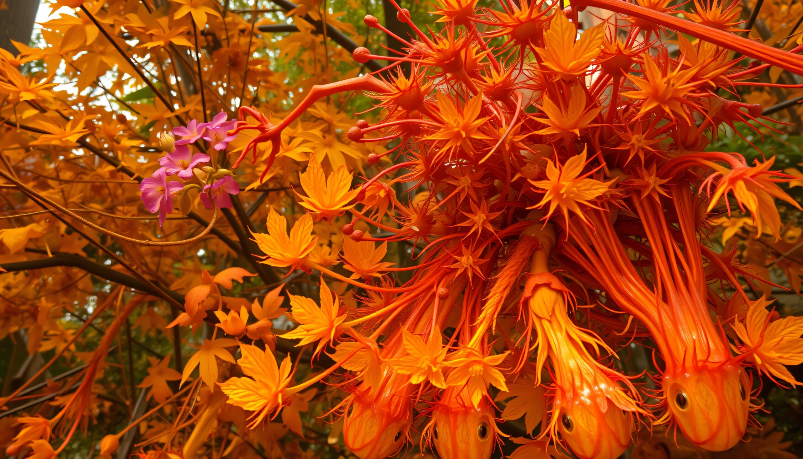 Vibrant Surreal Flora in Full Bloom
