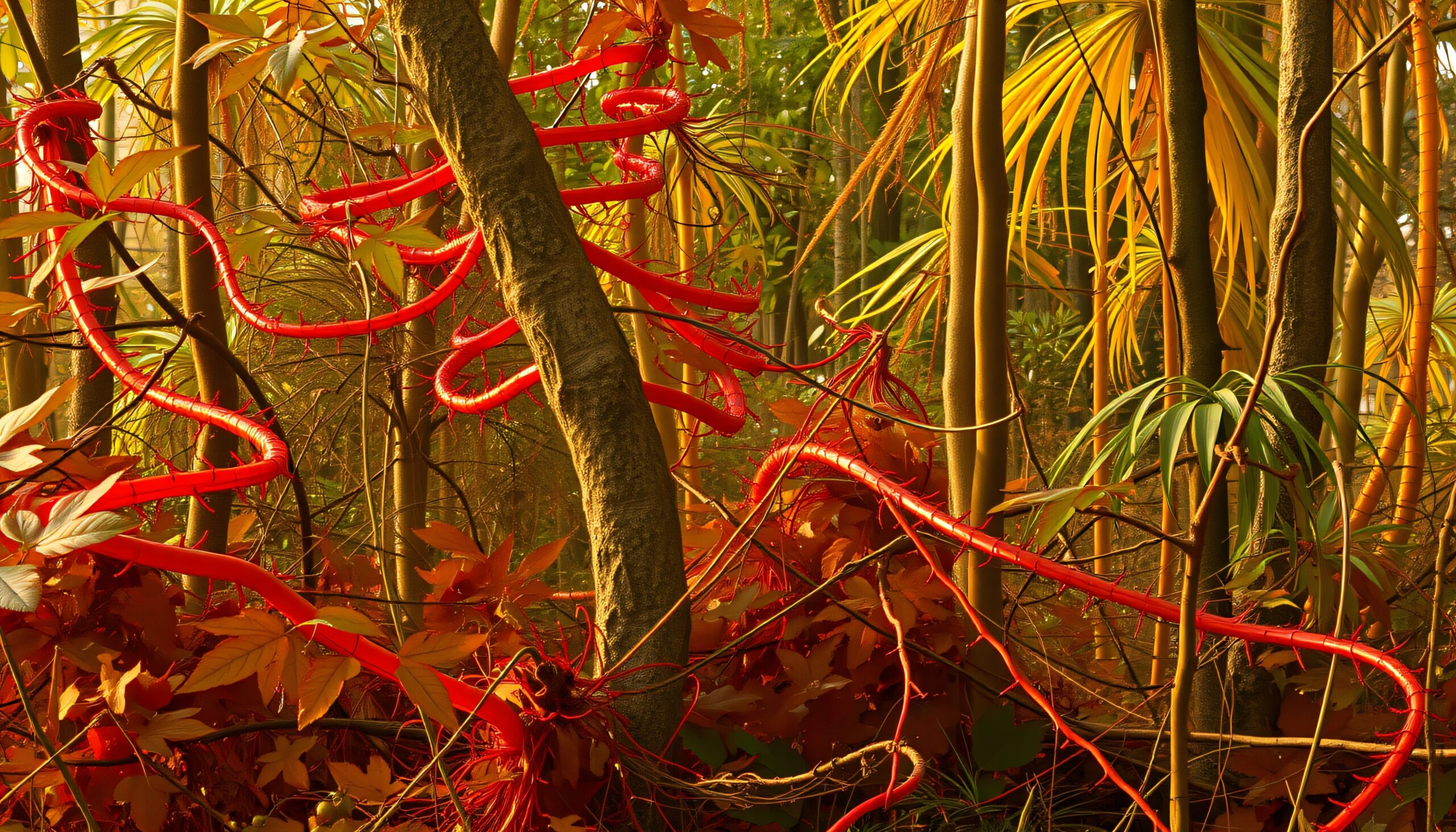 Vivid Jungle Escape with Vines