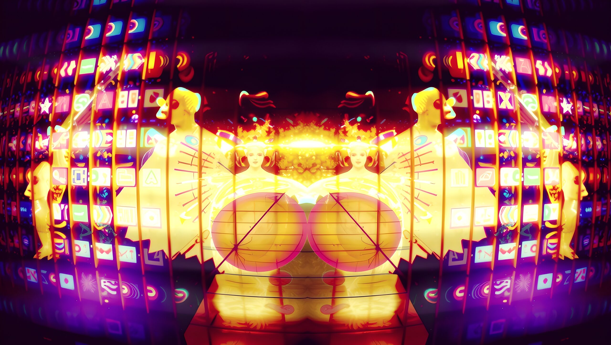 Futuristic Digital Neon Symmetry