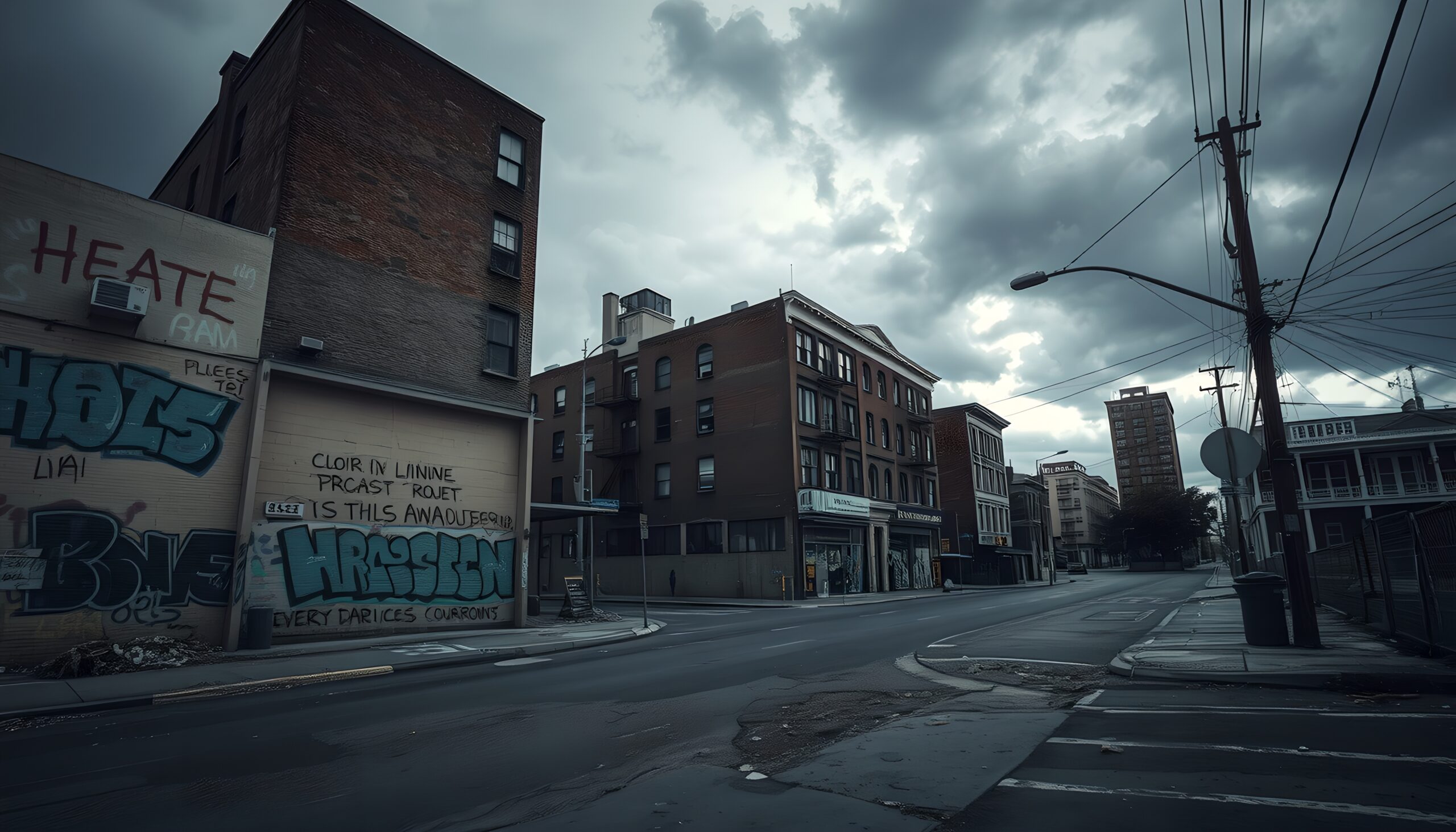 Desolate Urban Street Scene