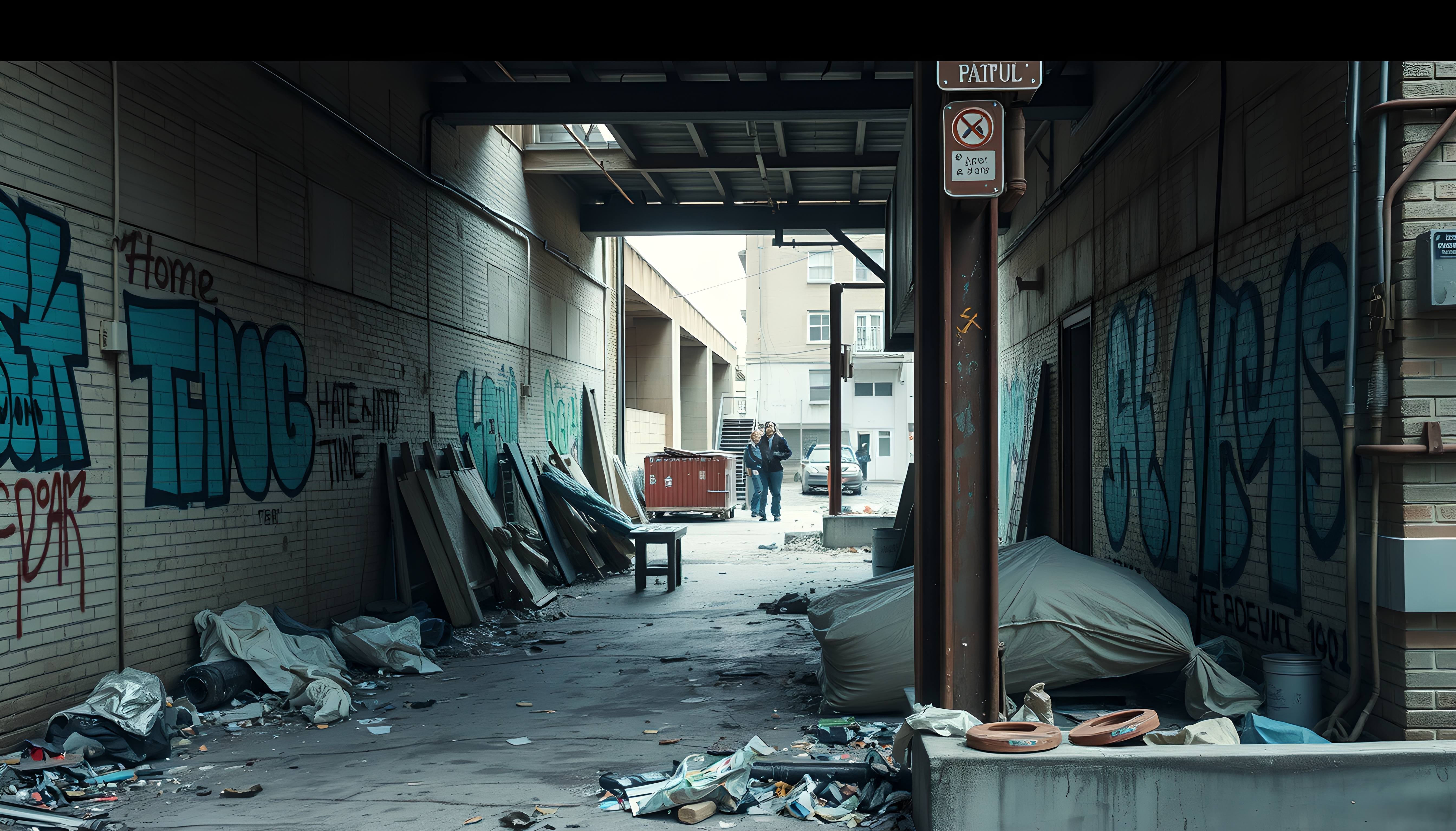 Gritty Urban Alleyway Scene