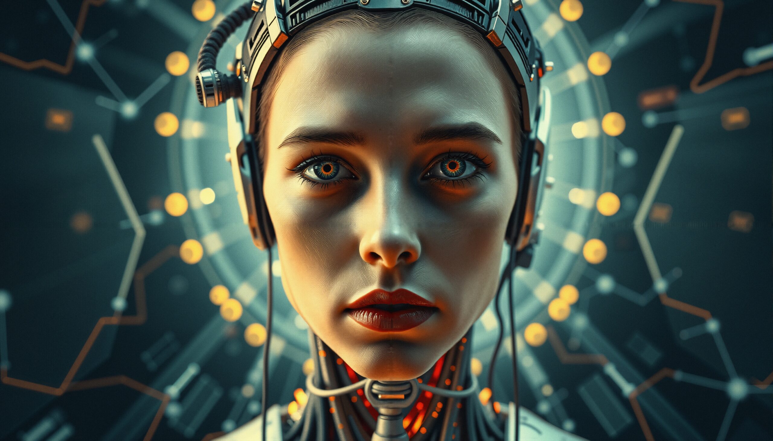 Futuristic Cybernetic Human Portrait