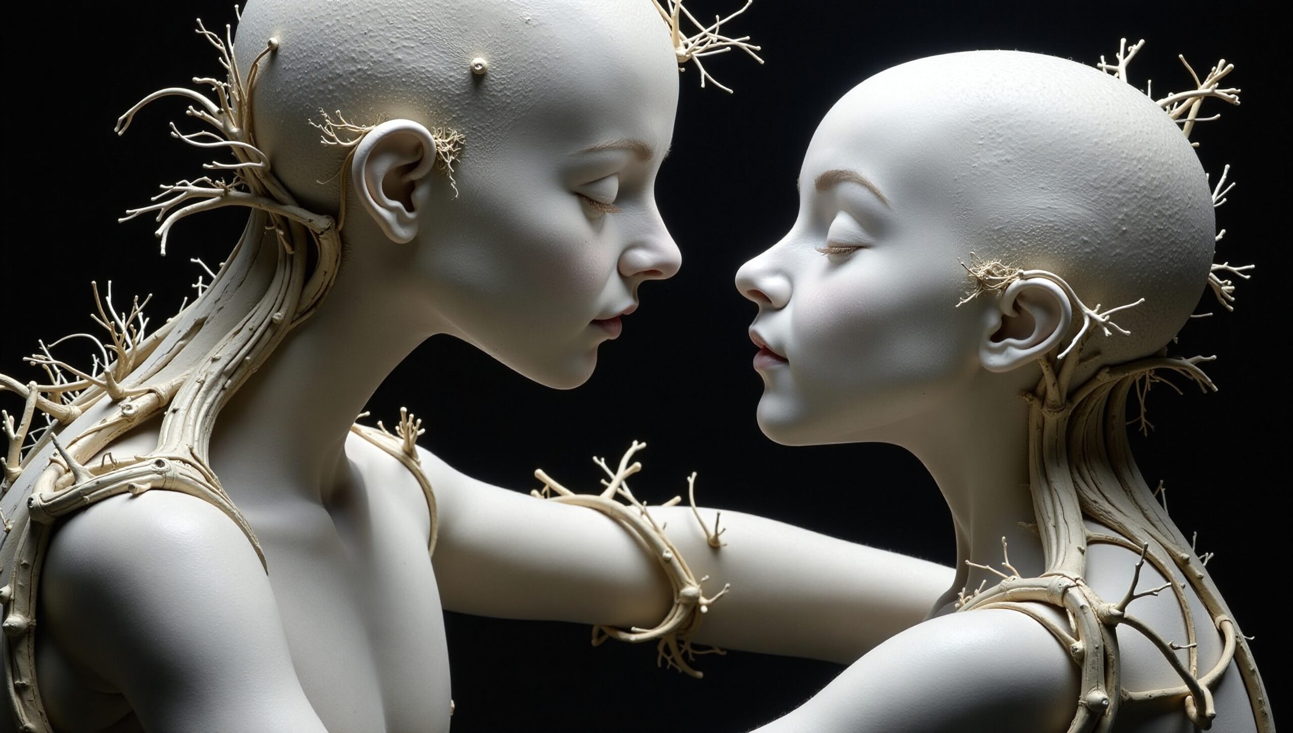 Ethereal Connection of Sculptural Figures