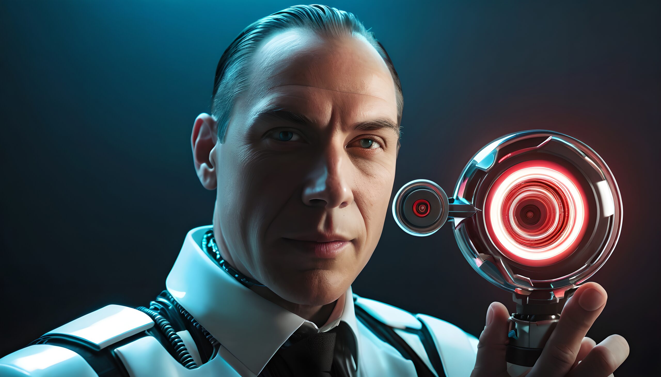 Futuristic Vision with Red Device