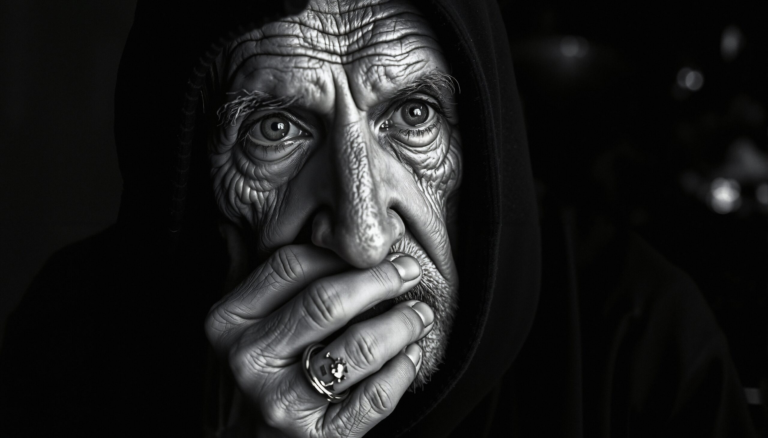 Elderly Person in Contemplative Thought