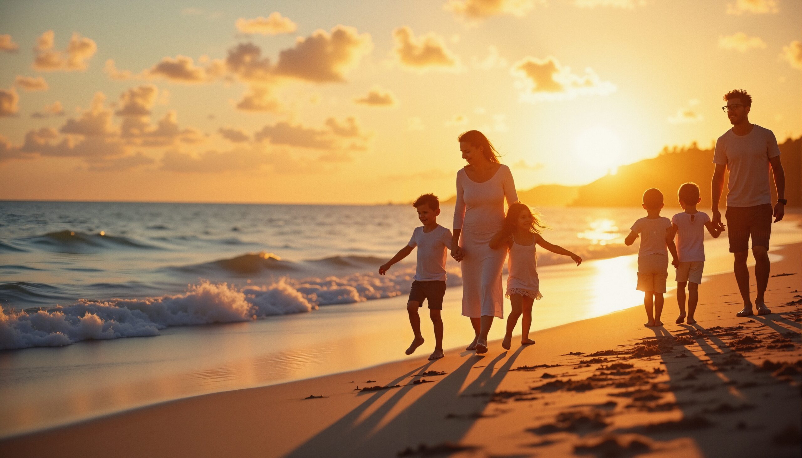 Sunset Family Beach Walk