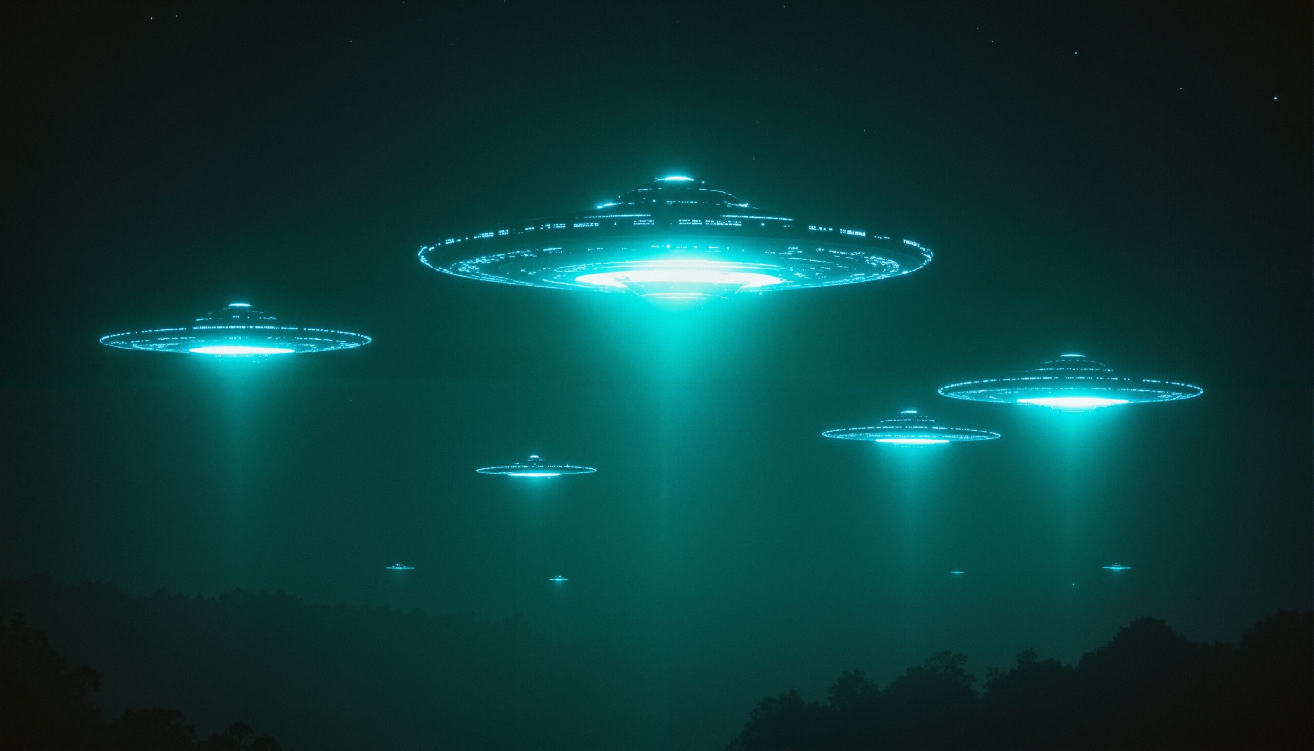 Fleet of Mysterious Glowing UFOs