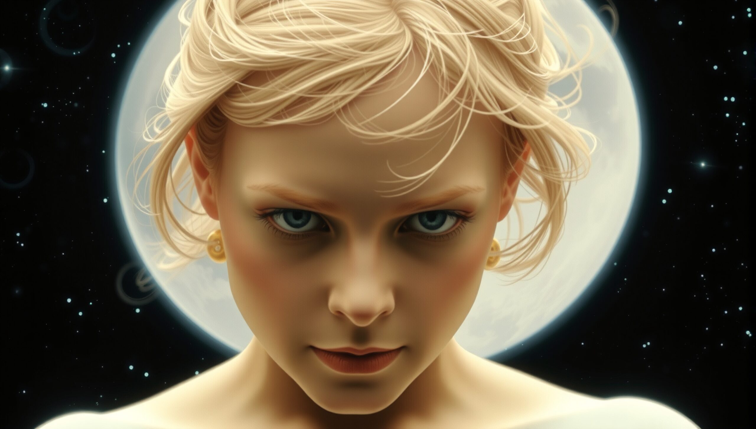 Intense Moonlit Gaze