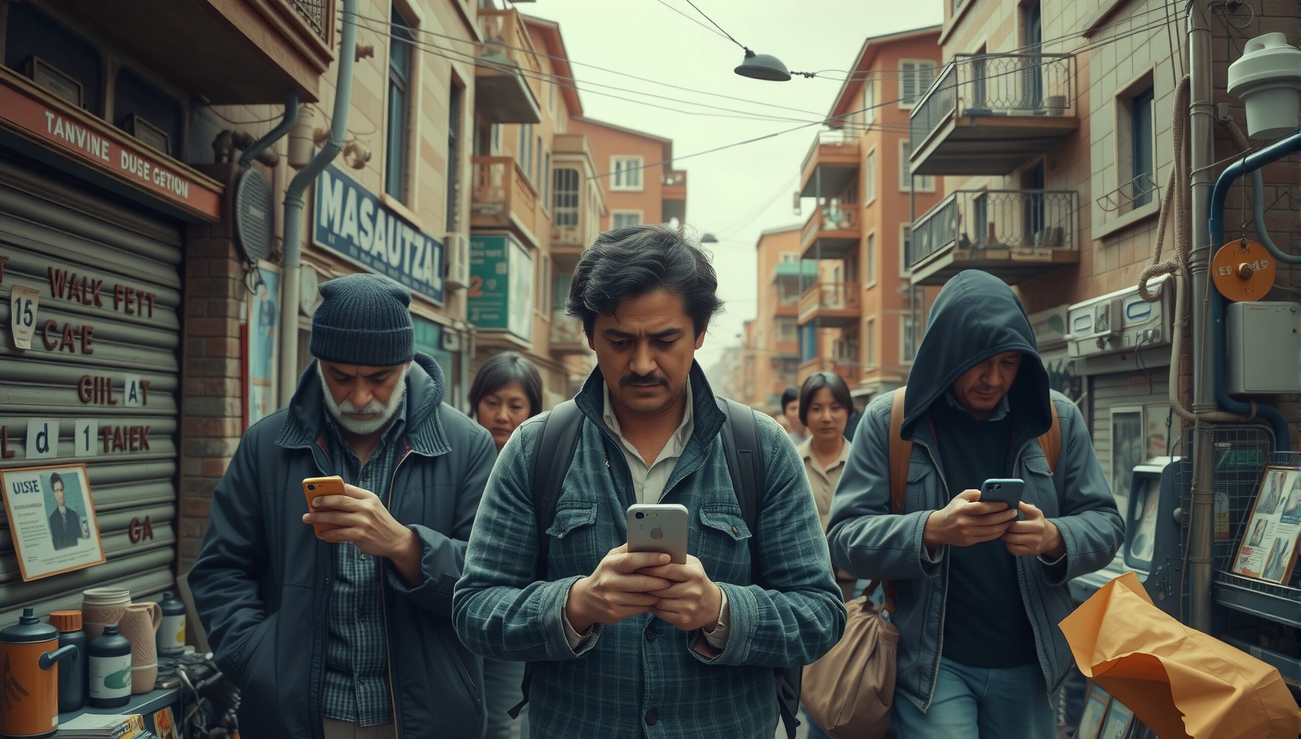 Smartphones Captivate Urban Passersby