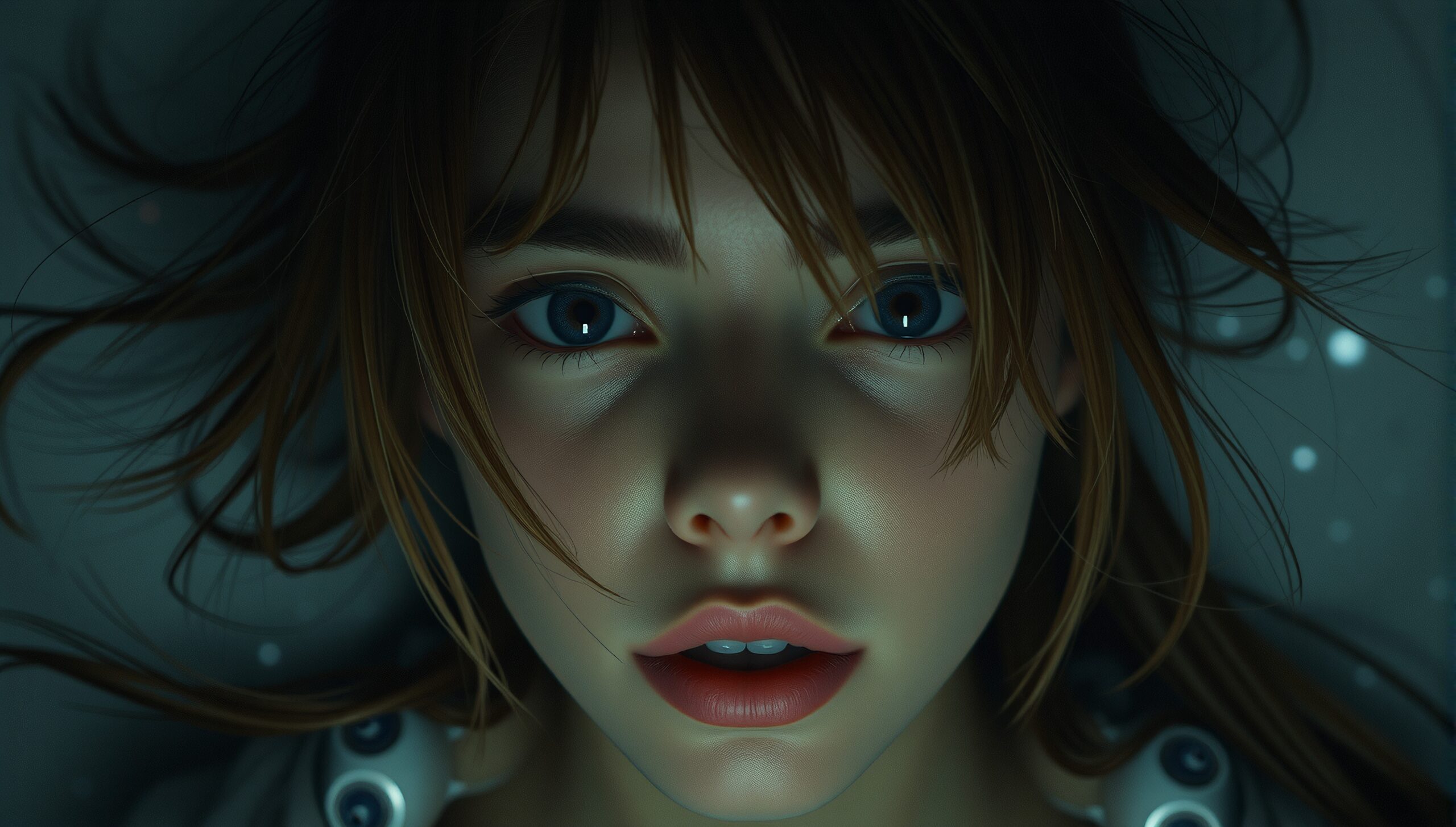 Captivating Eyes in Dark Atmosphere