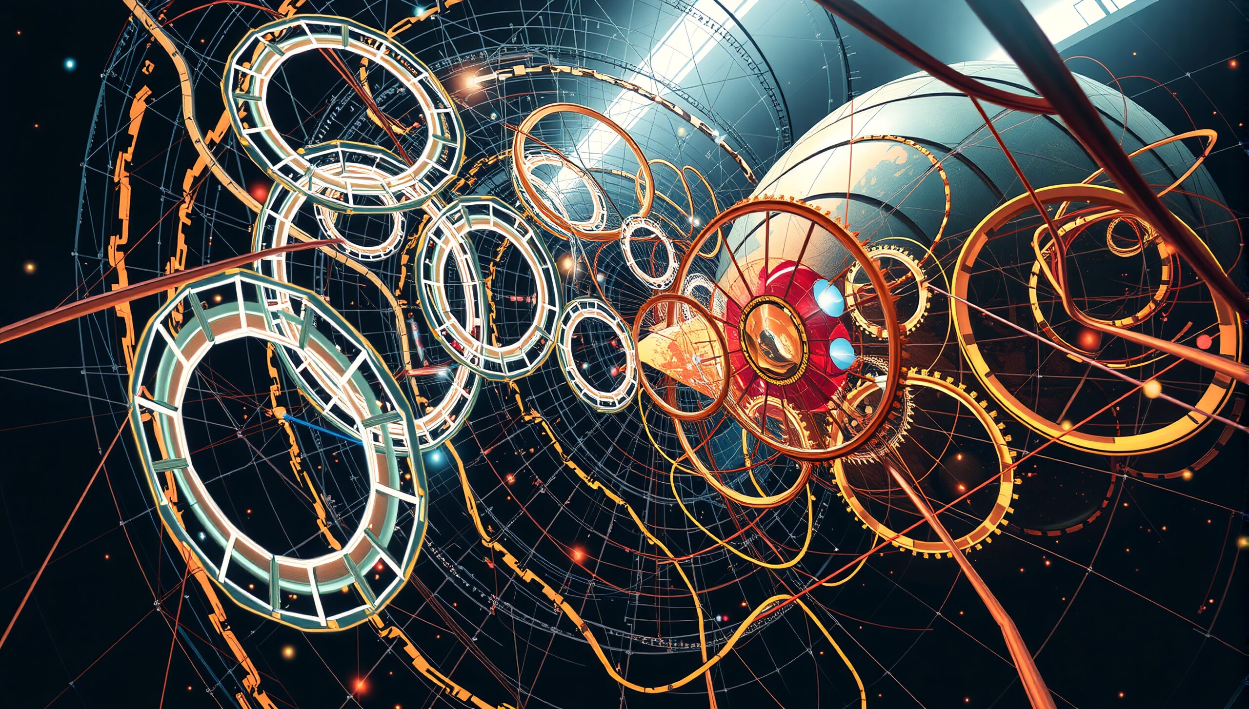 Cosmic Gearwork Futuristic Machine Vision