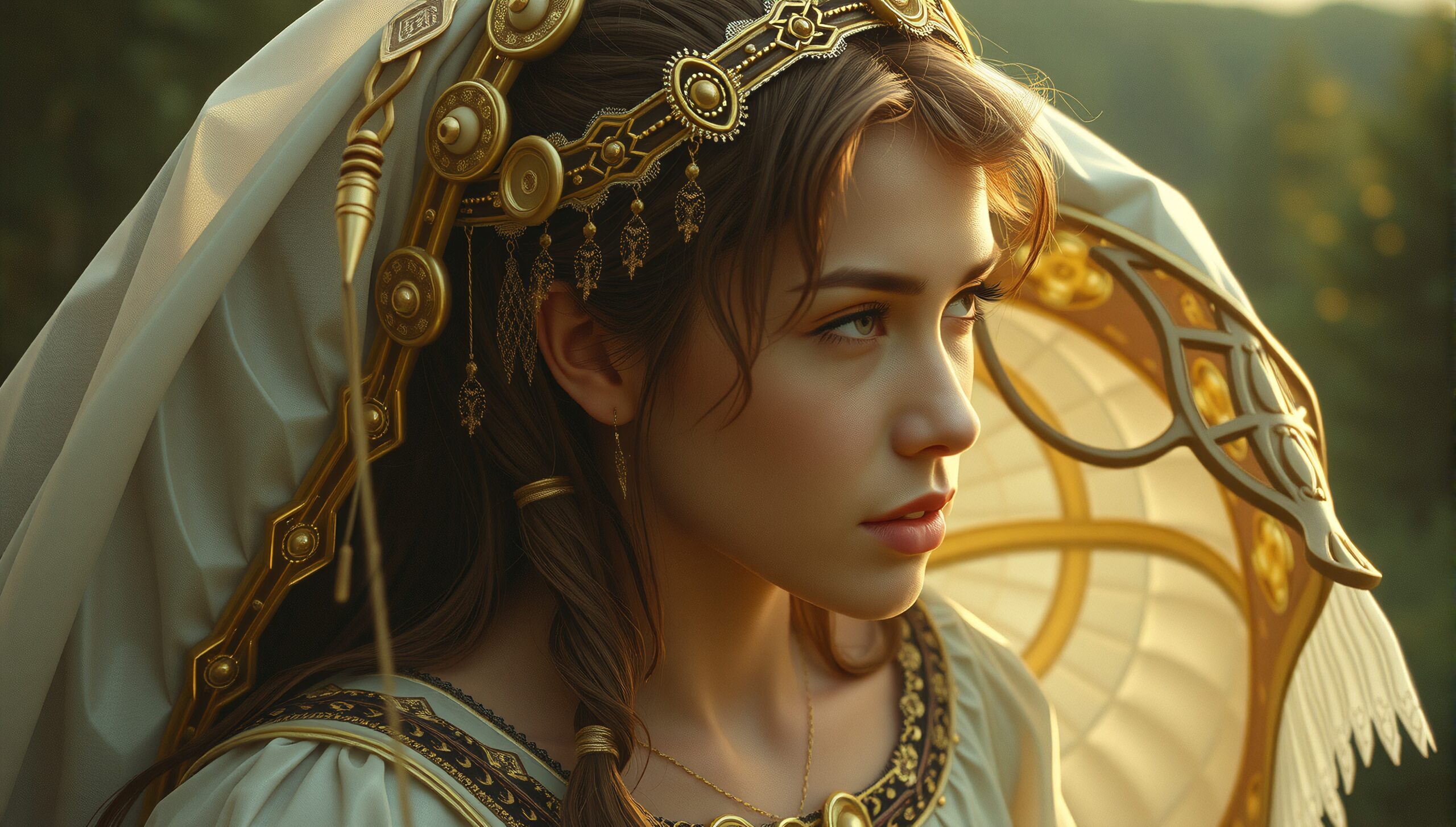 Golden Elegance in Forest Light