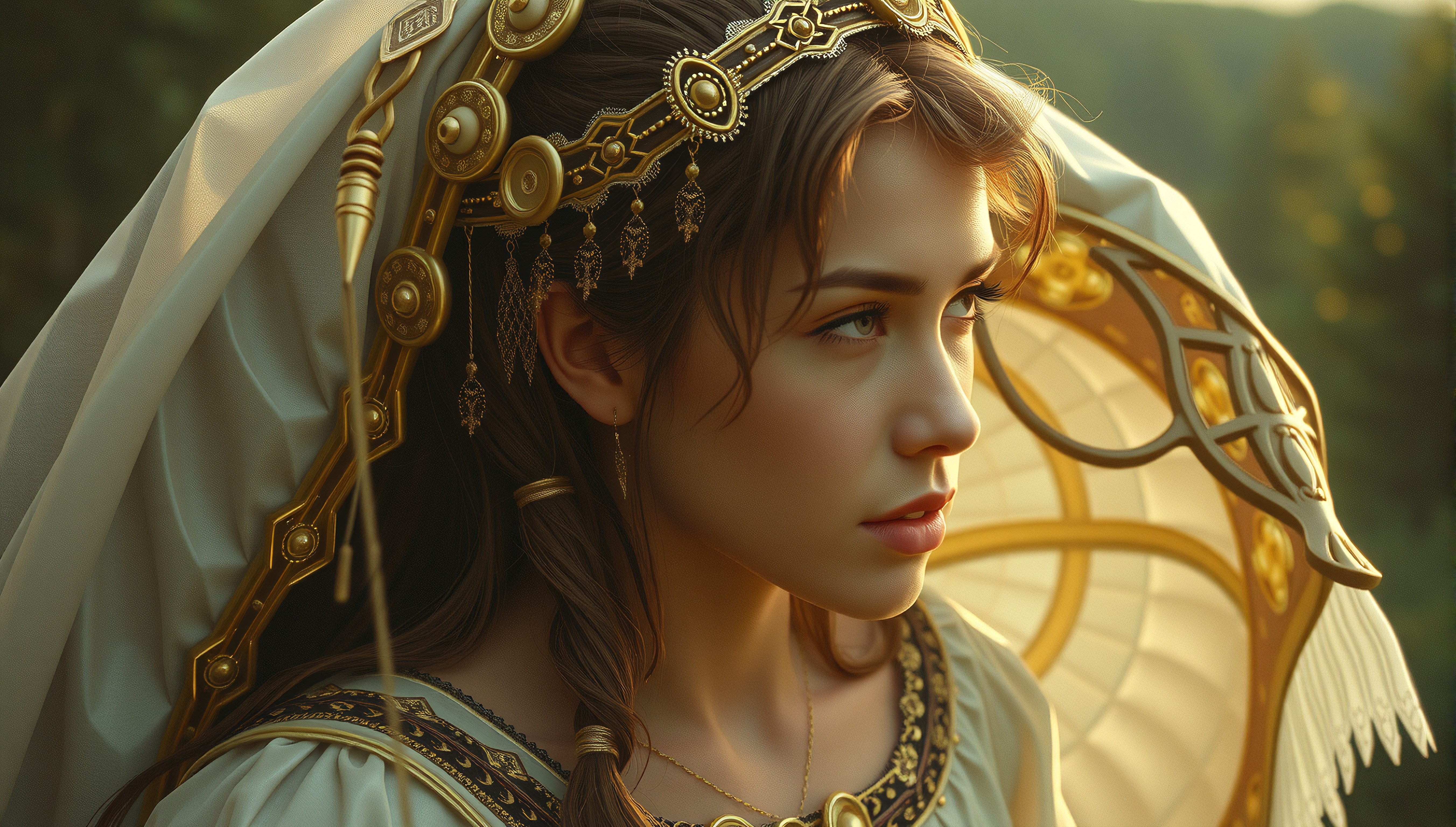 Golden Elegance in Forest Light