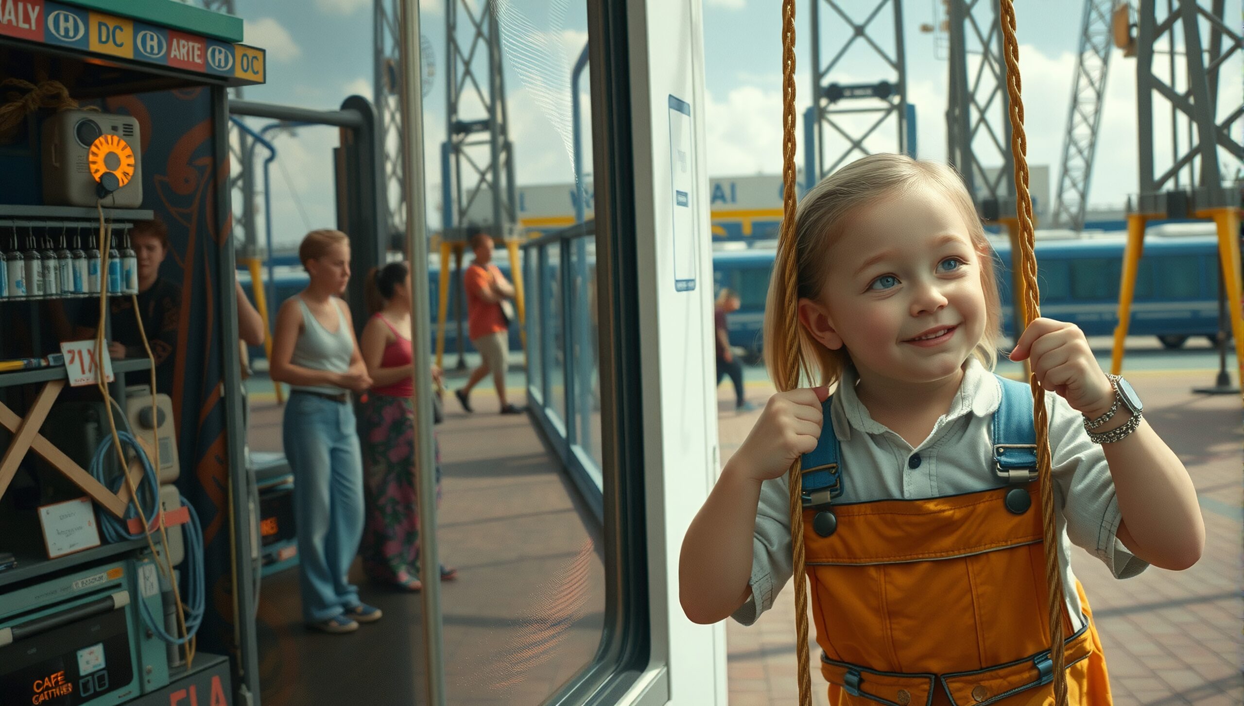 Bright Day at Train Station