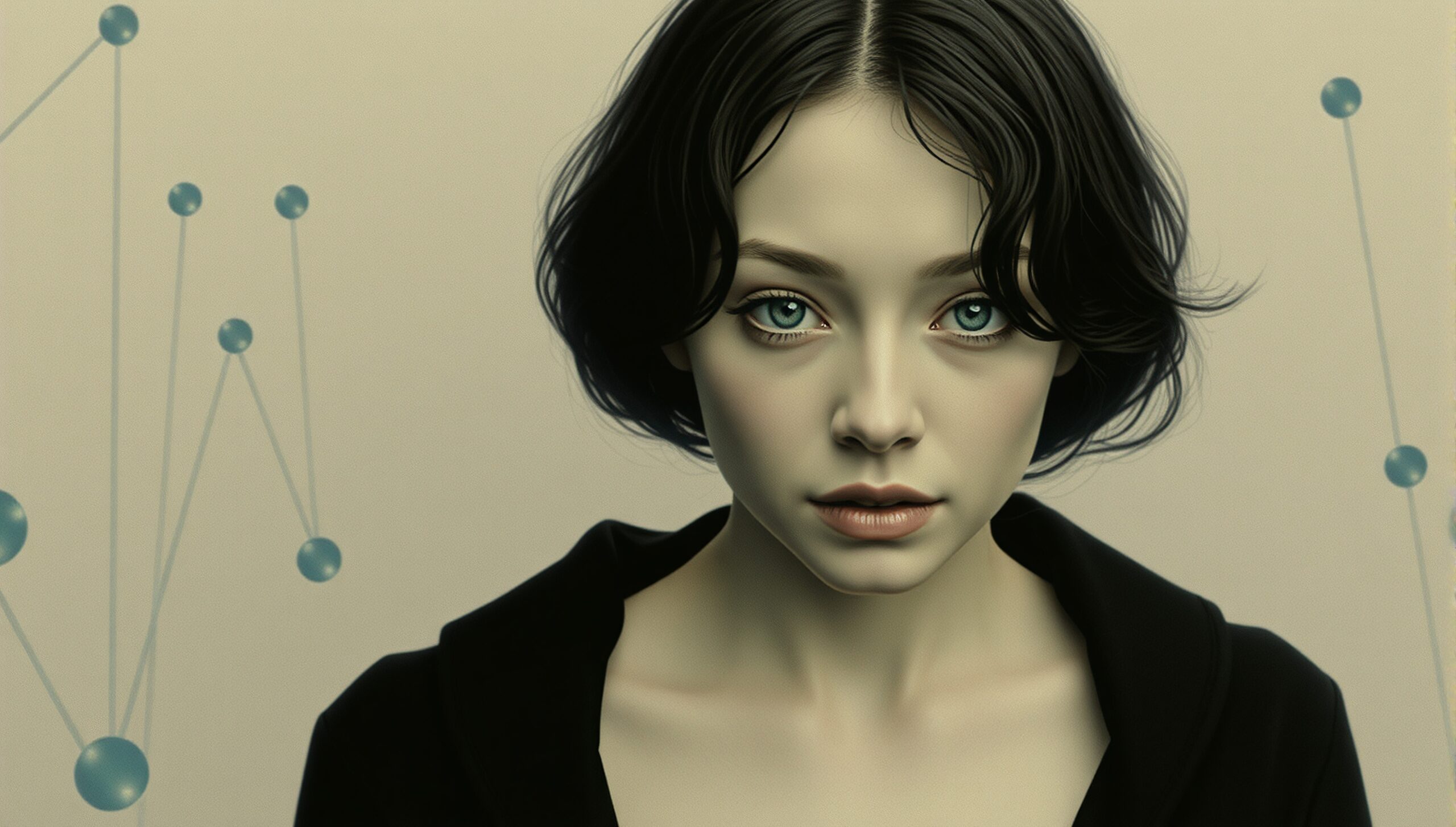 Intriguing Portrait with Blue Eyes