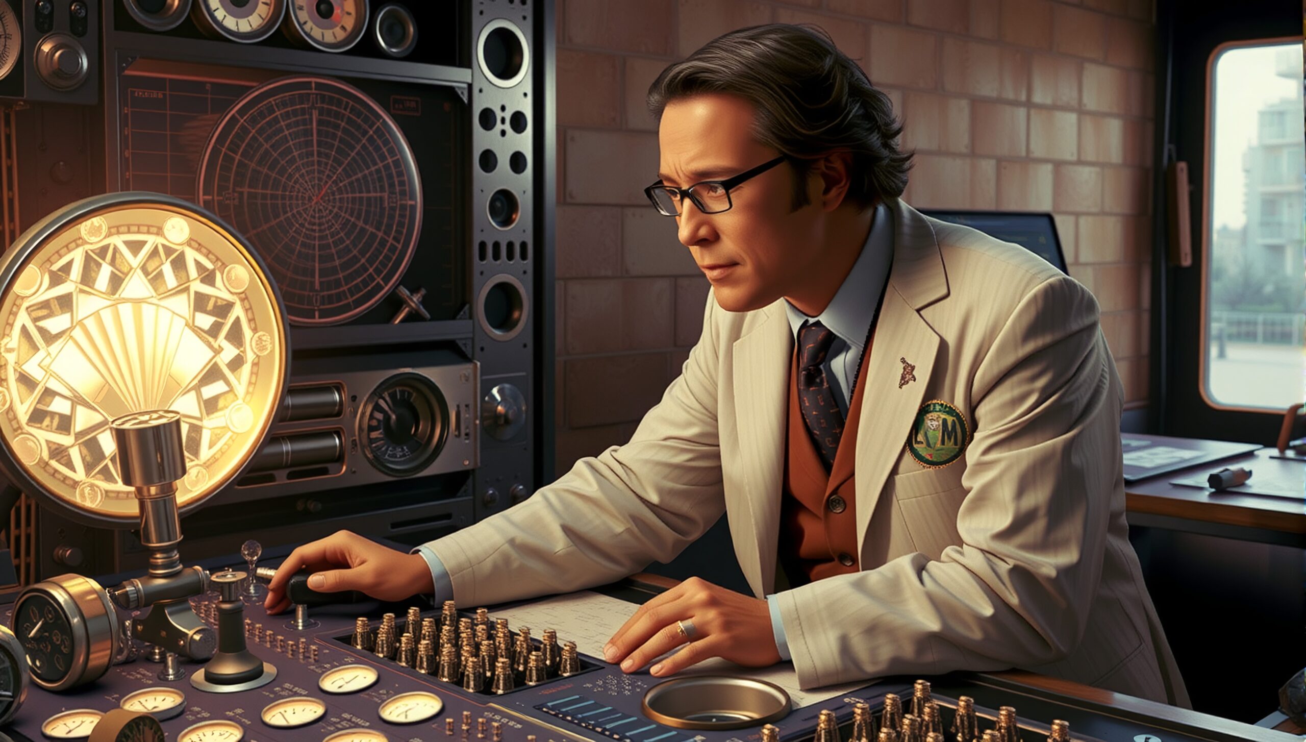 Engineer in Vintage Control Room