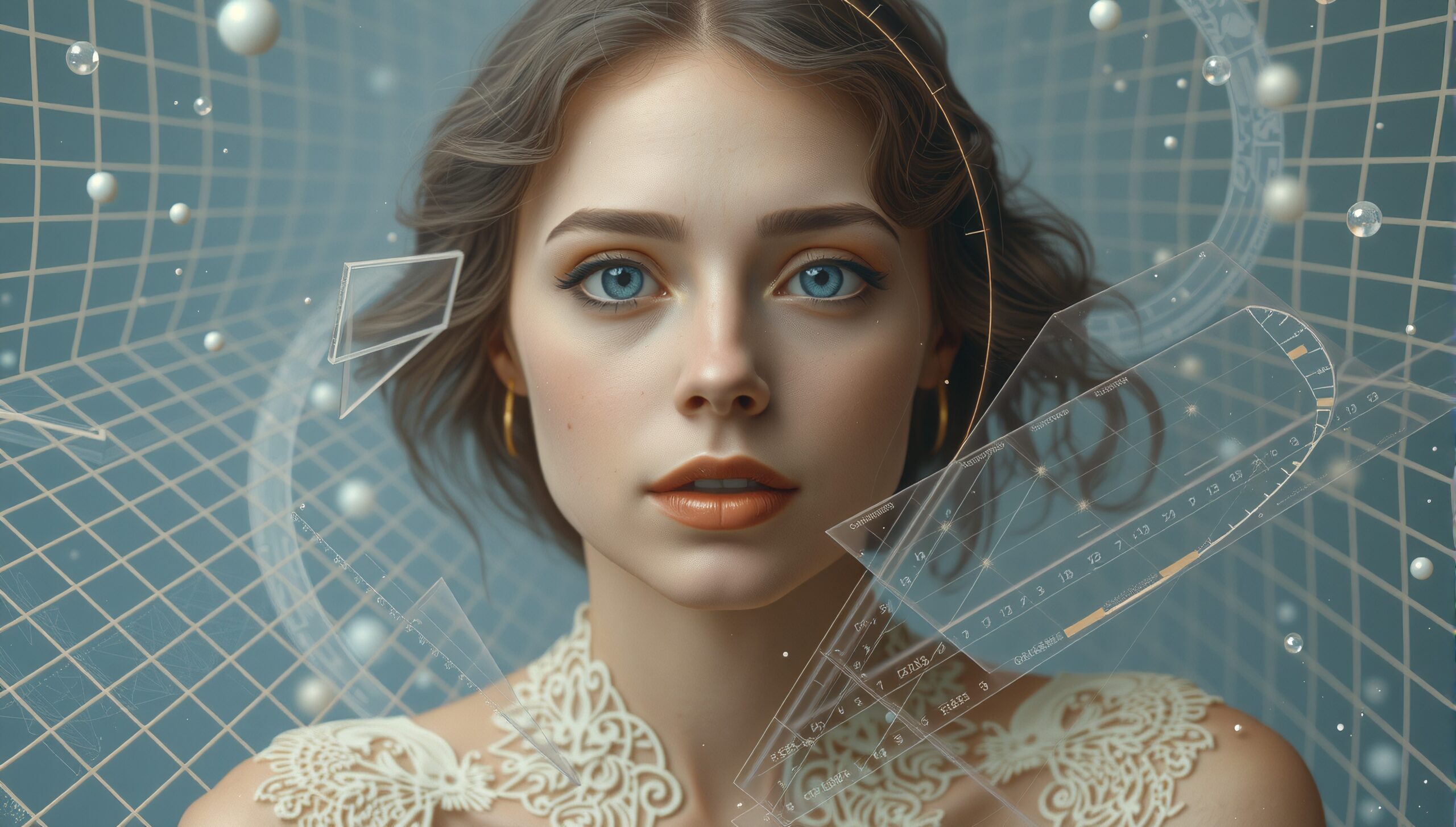 Futuristic Elegance Woman’s Portrait