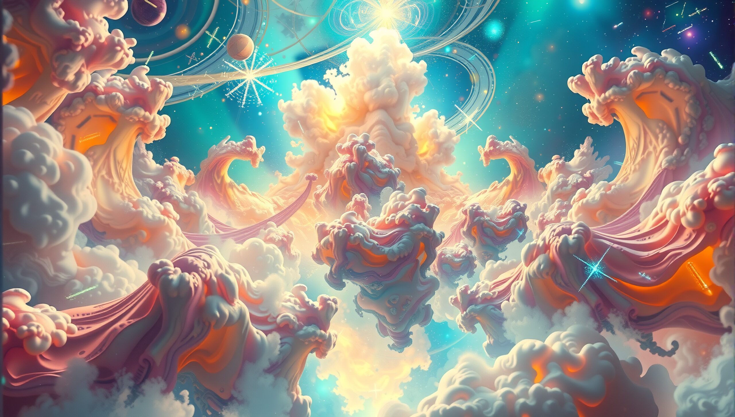 Surreal Cosmic Dreamscape in Clouds