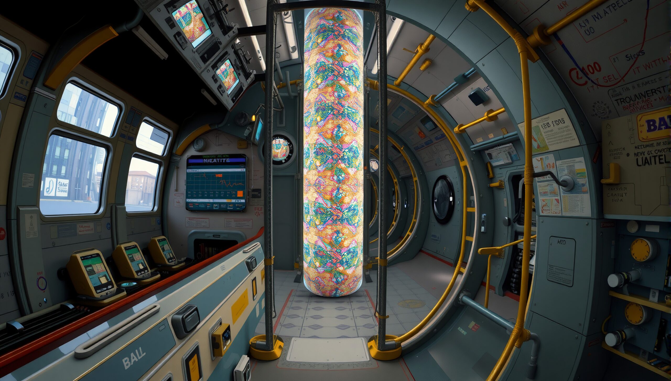 Futuristic Spacecraft Control Room