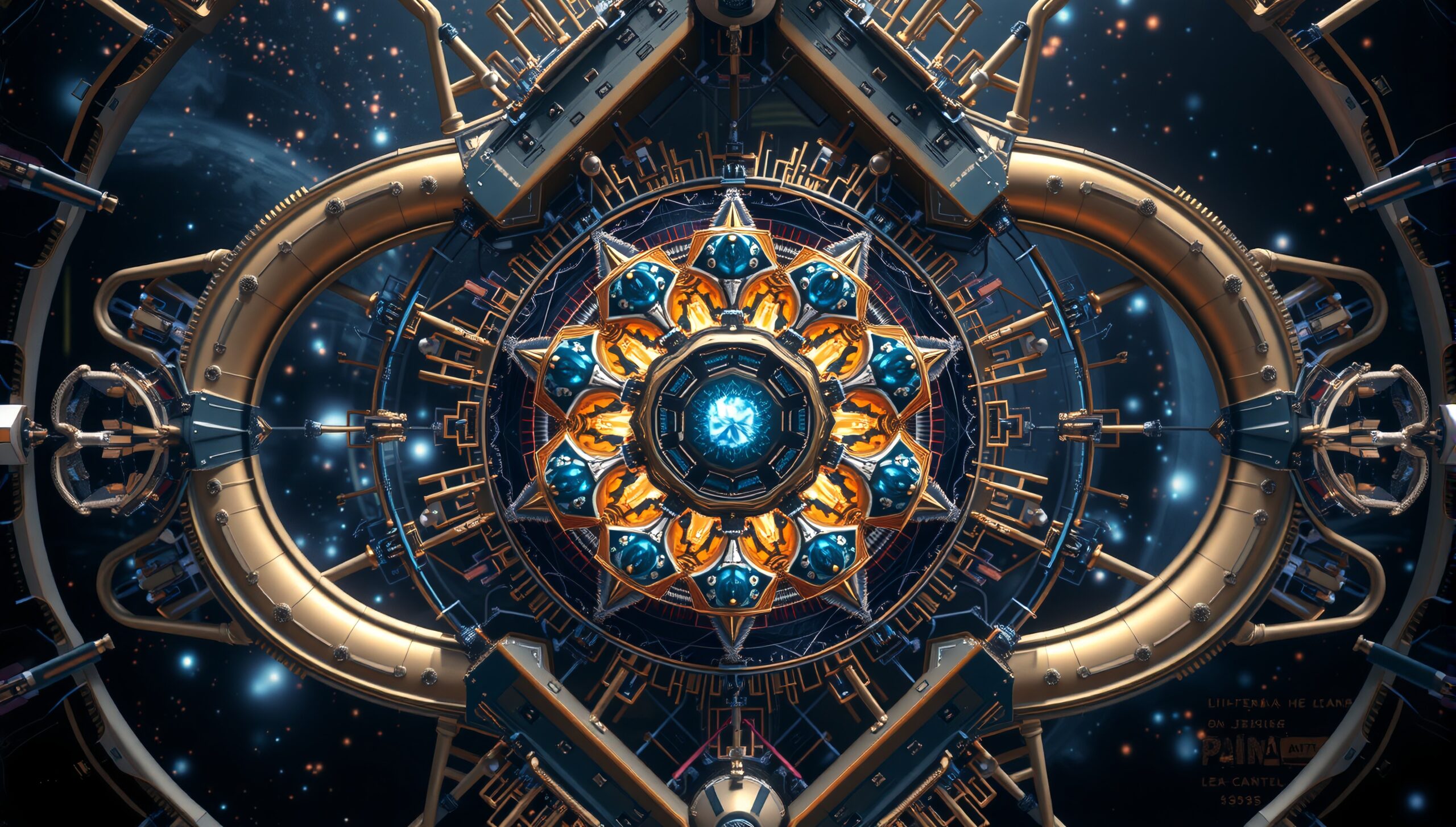 Futuristic Cosmic Mechanical Mandala