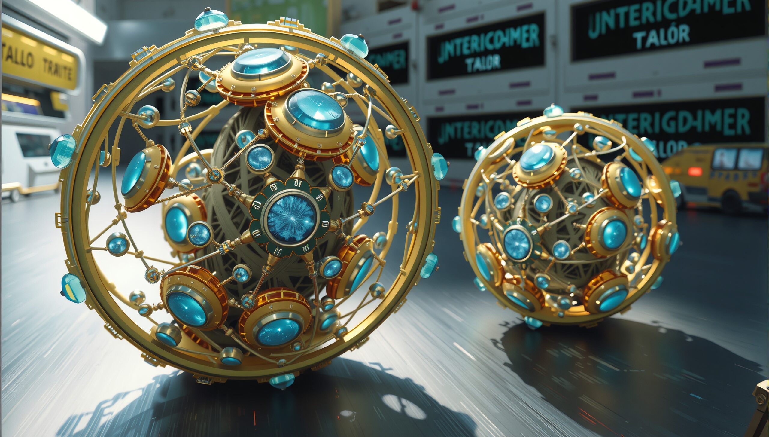 Futuristic Spheres in Sci-Fi Setting