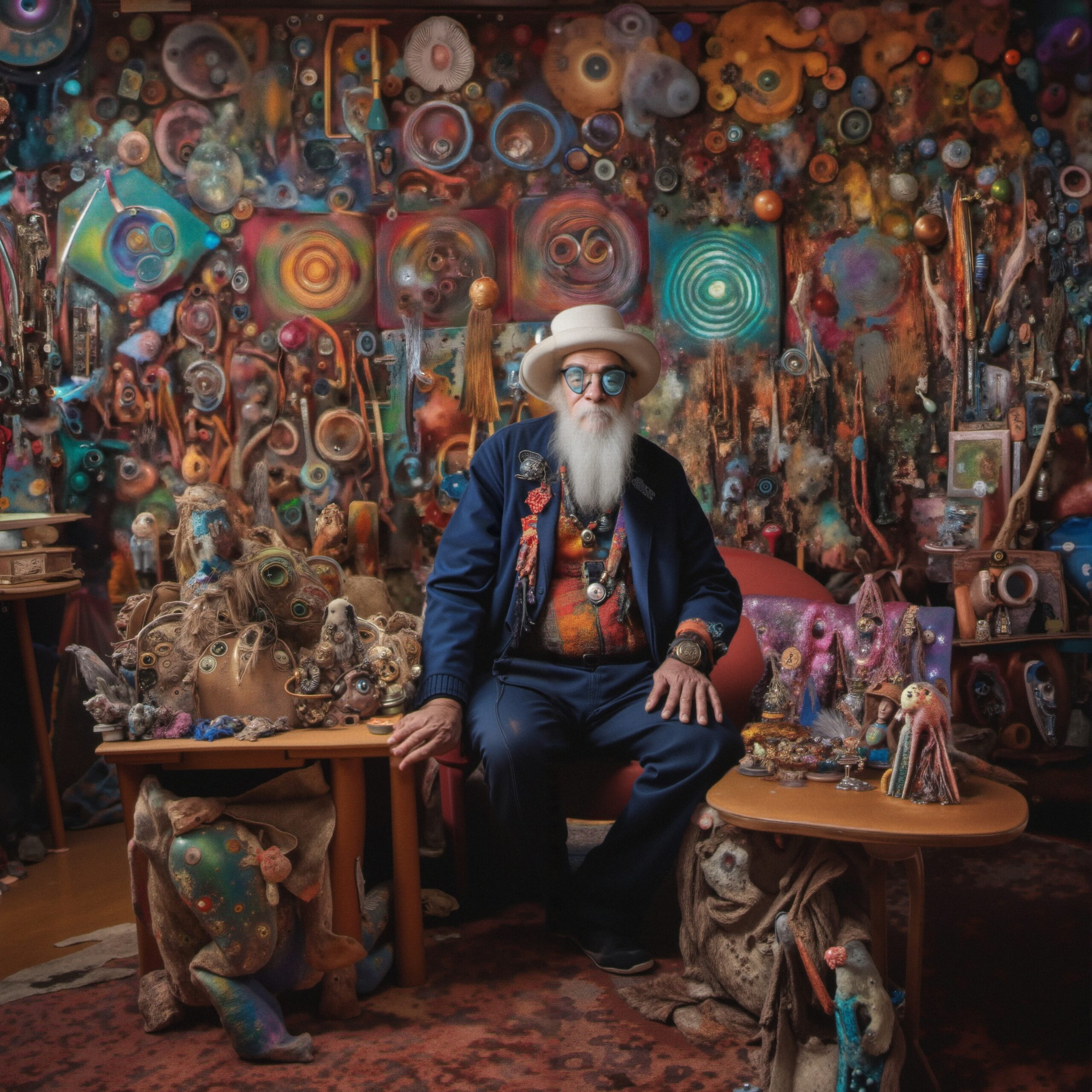 Colorful artist in creative space