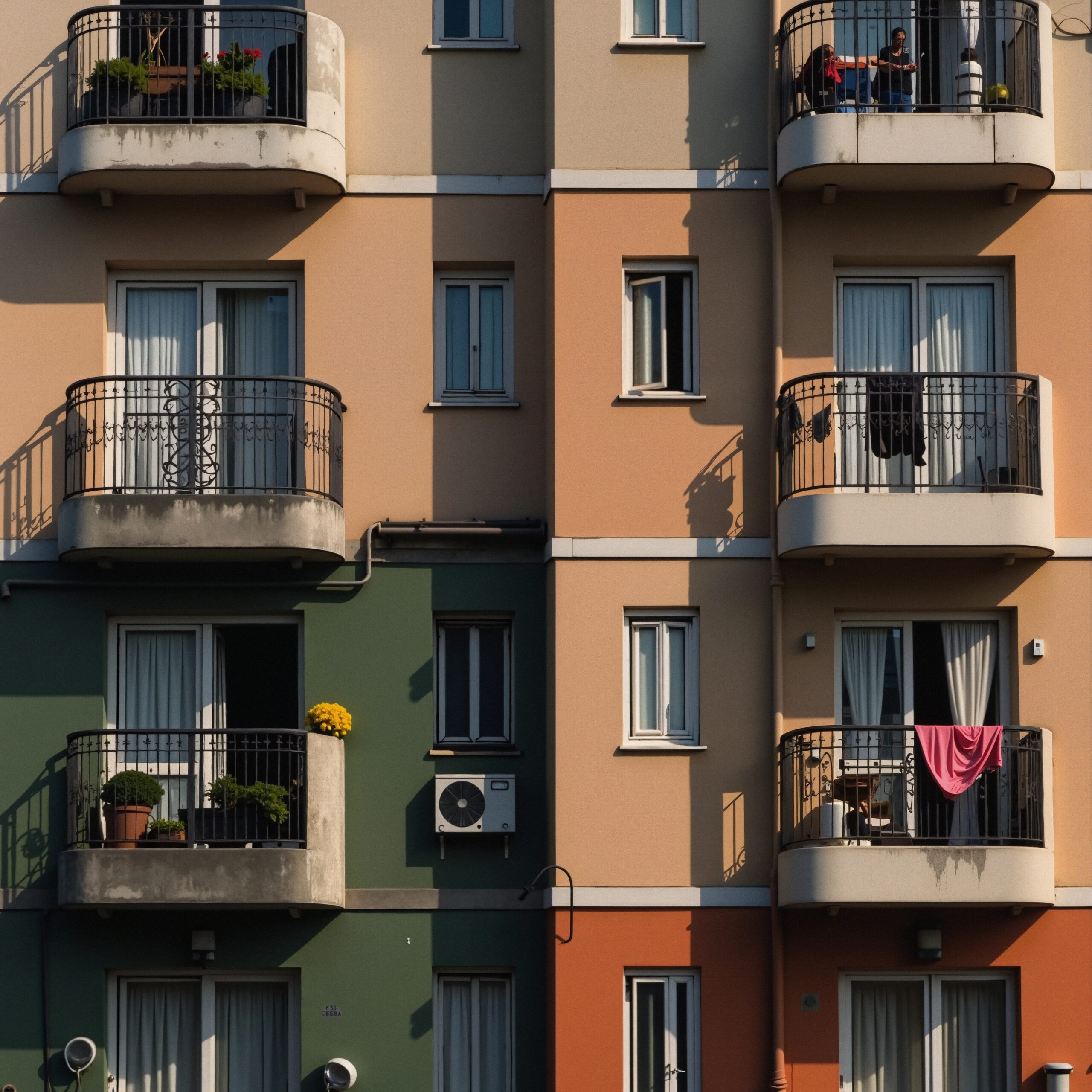 Colorful Balconies of Urban Life