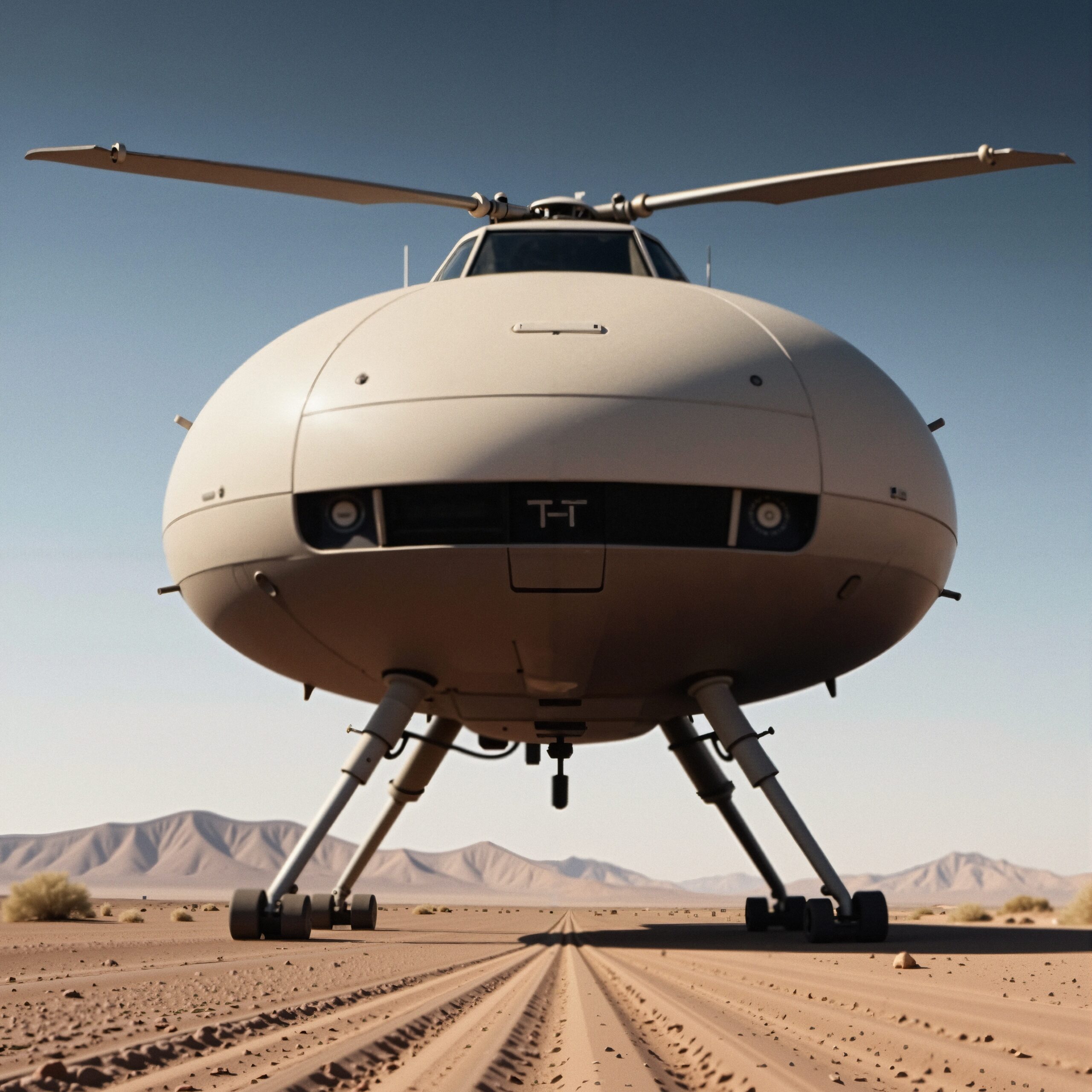 Futuristic Spherical Desert Aircraft