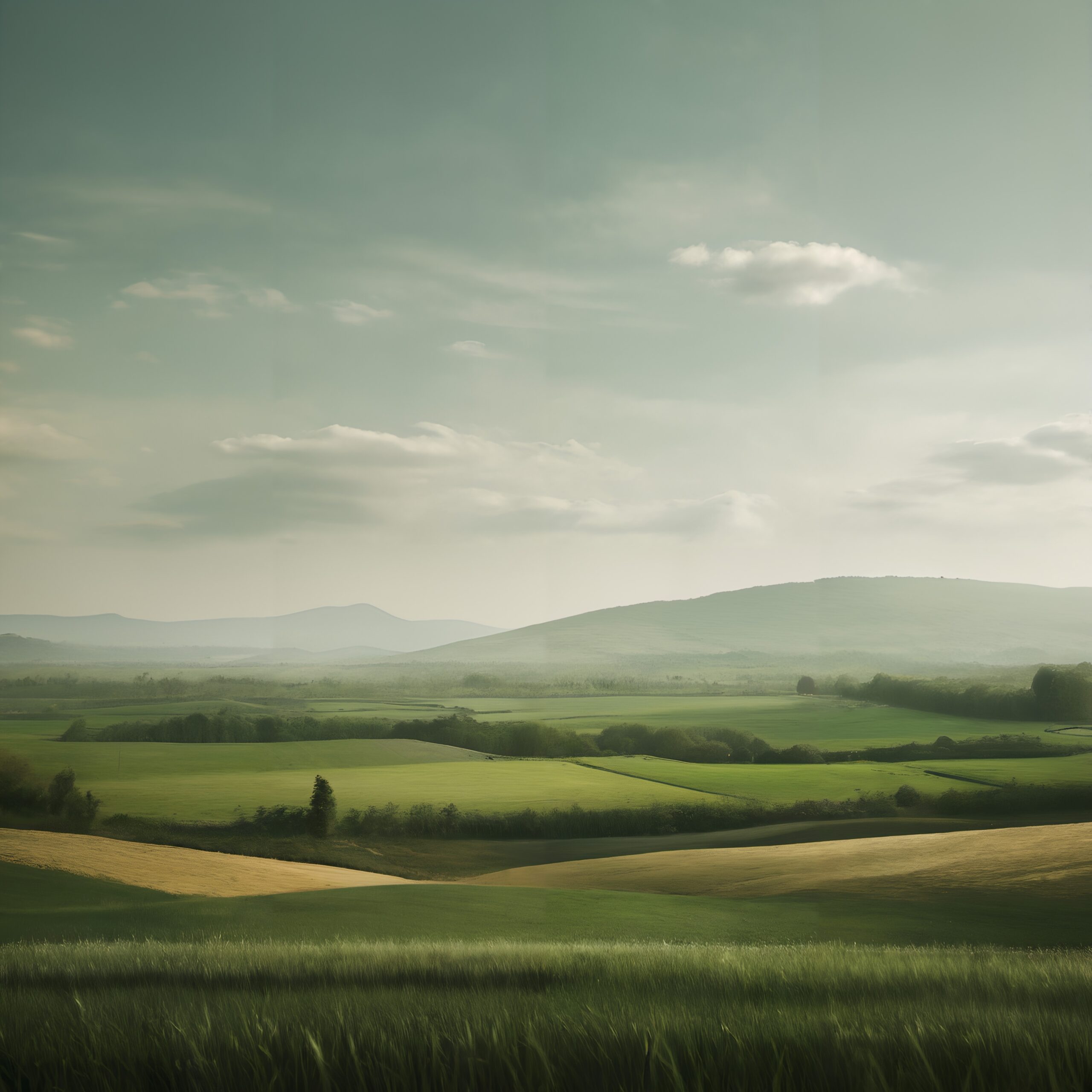 Rolling Hills Under Gentle Sky