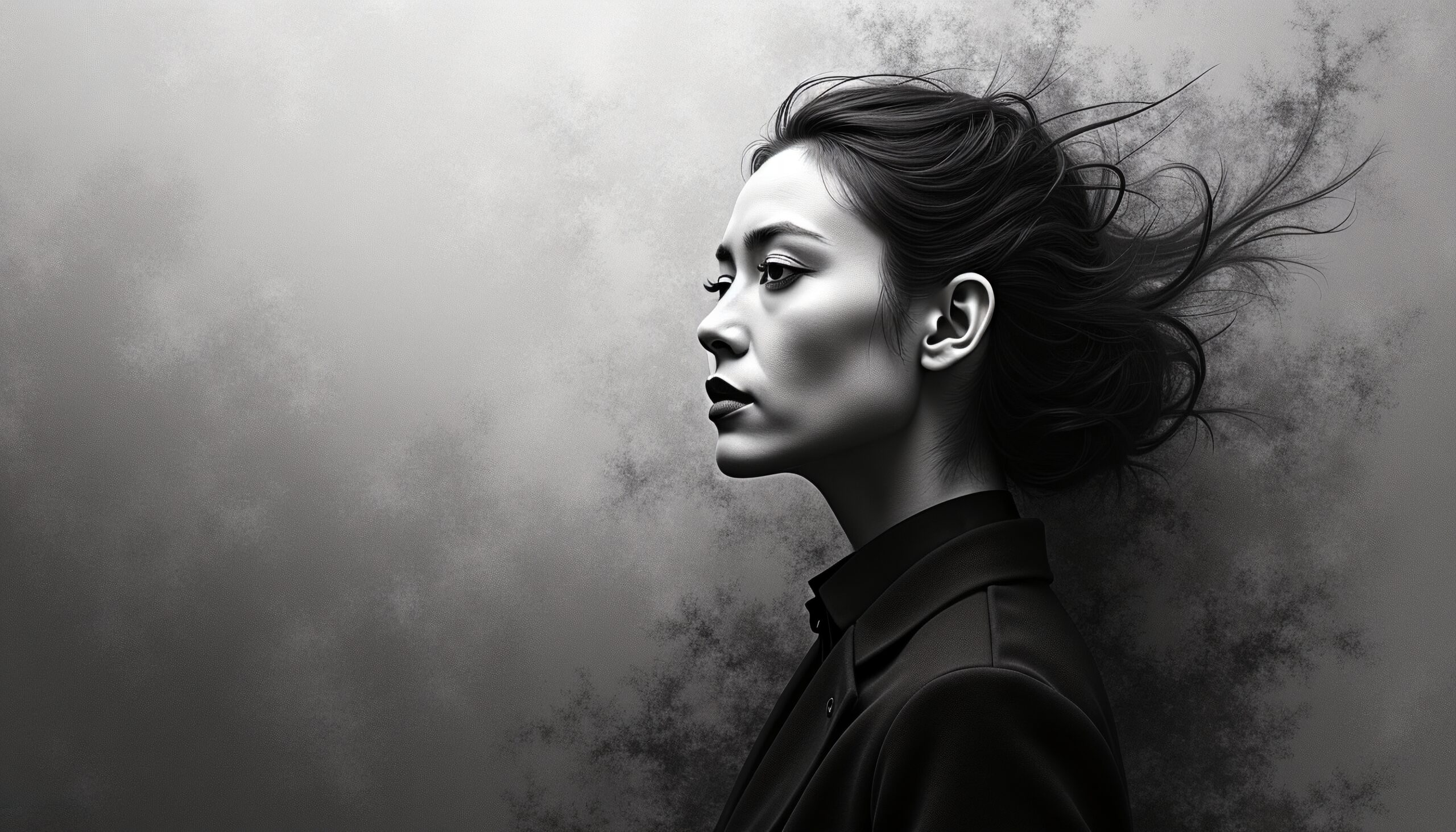 Sophisticated Grayscale Portrait Profile
