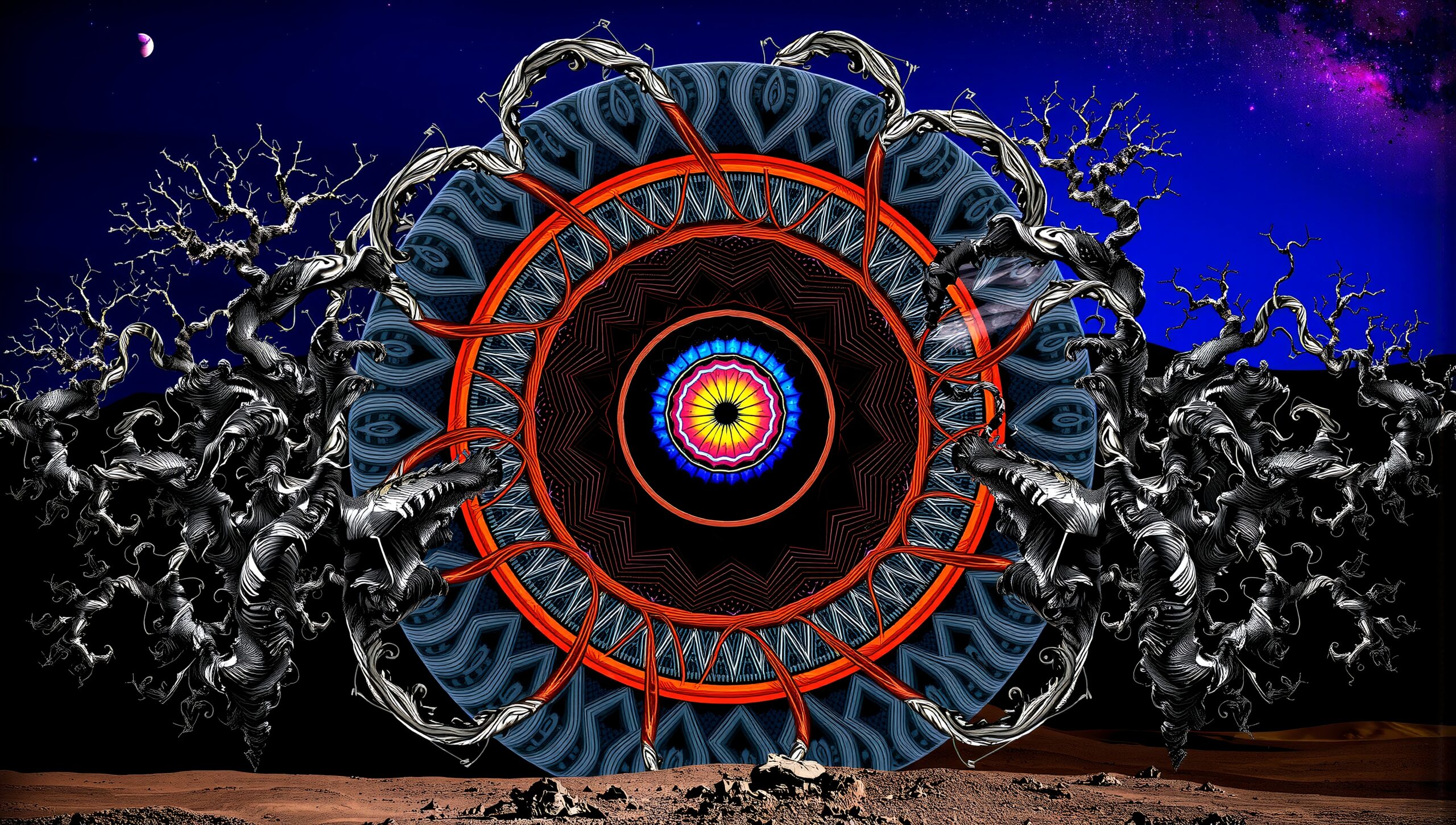 Colorful Mandala in Cosmic Landscape