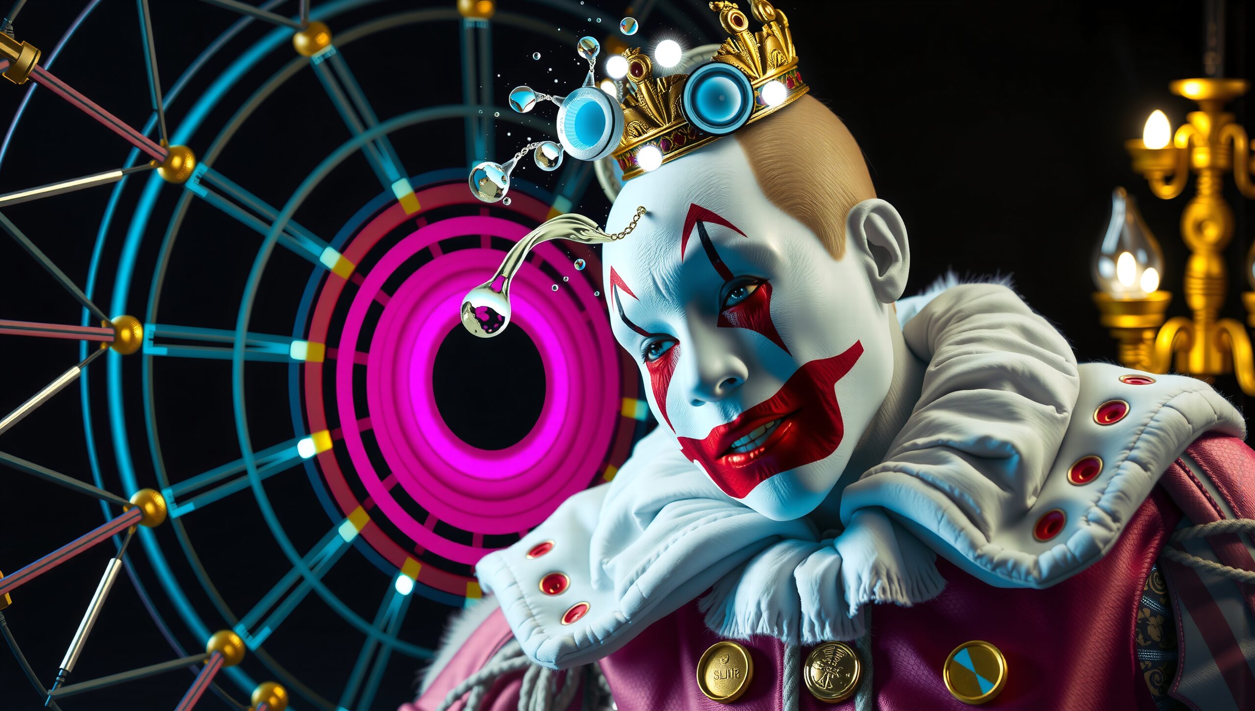 Intriguing Clown in Royalty Setting