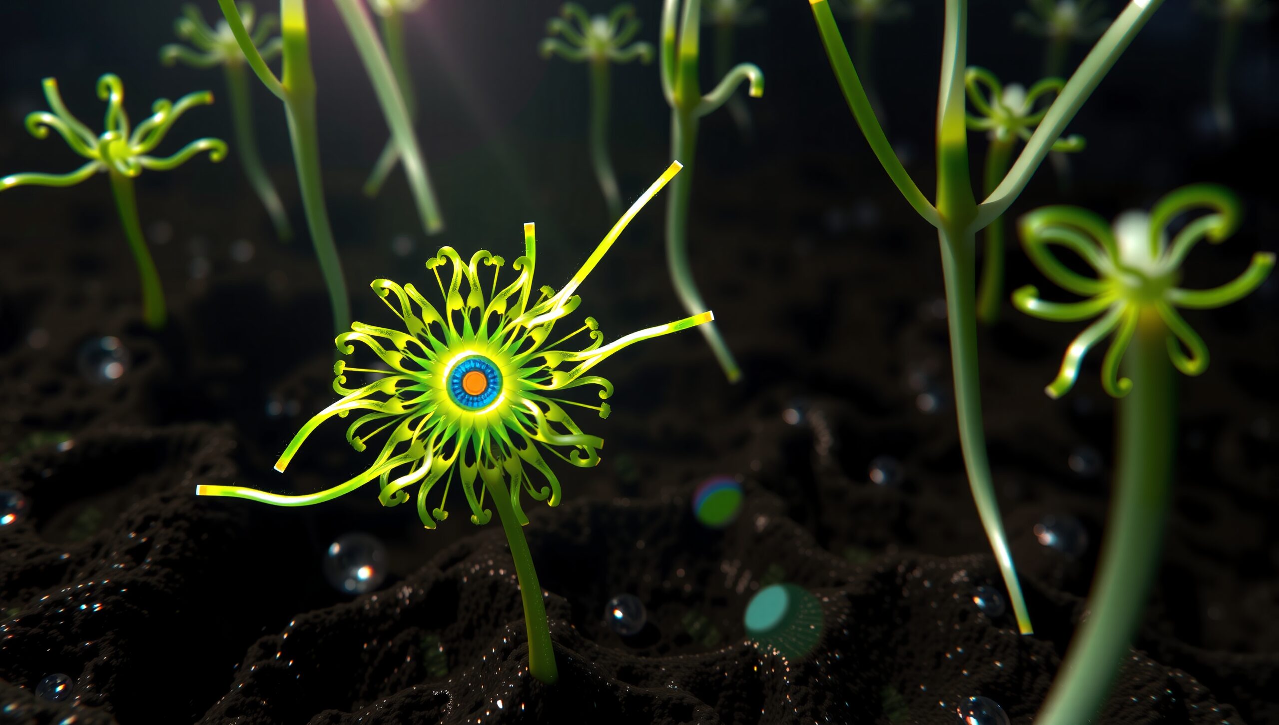 Surreal Glowing Plant Fantasy Landscape