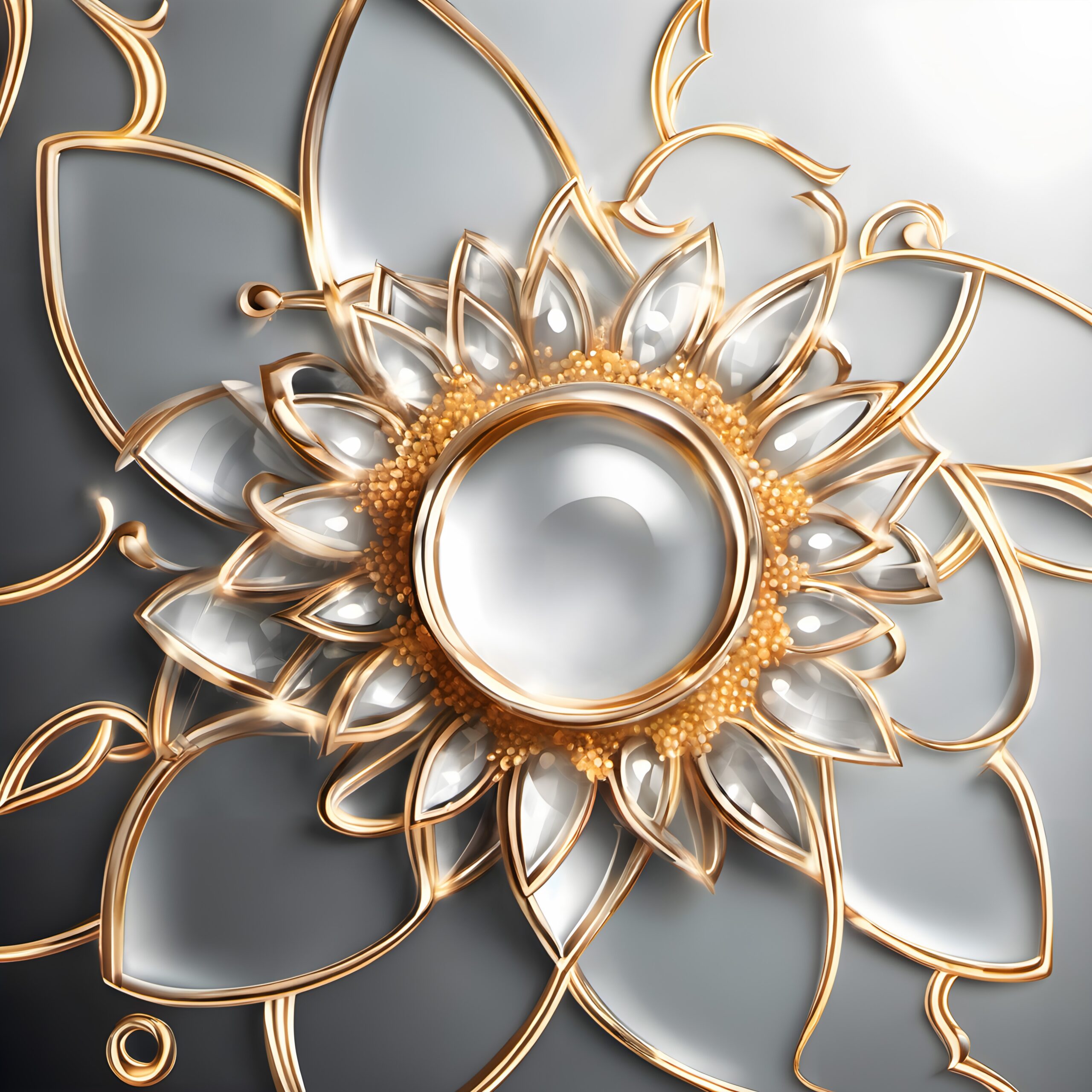 Golden Crystal Mandala Design