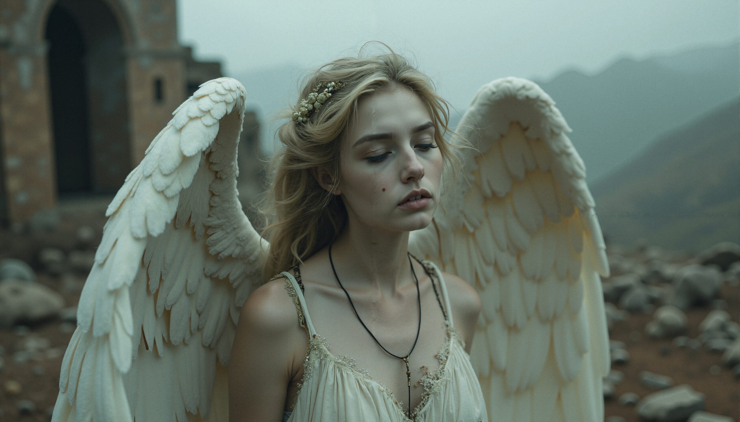 Angel in Mystical Misty Ruins