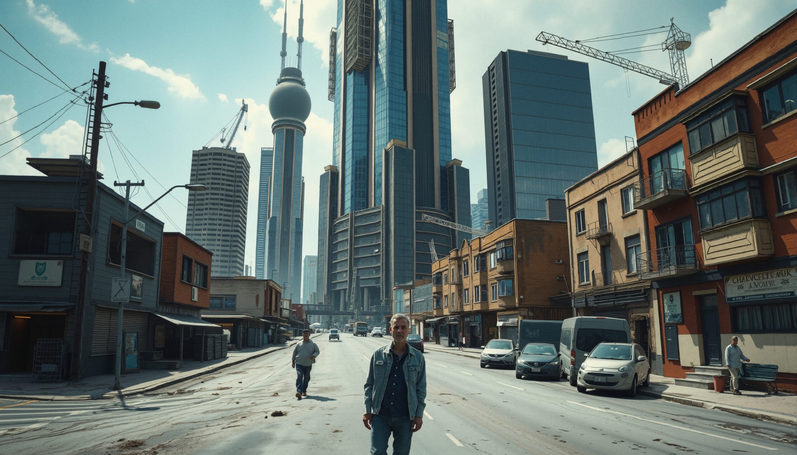 Urban Contrasts in Cityscape