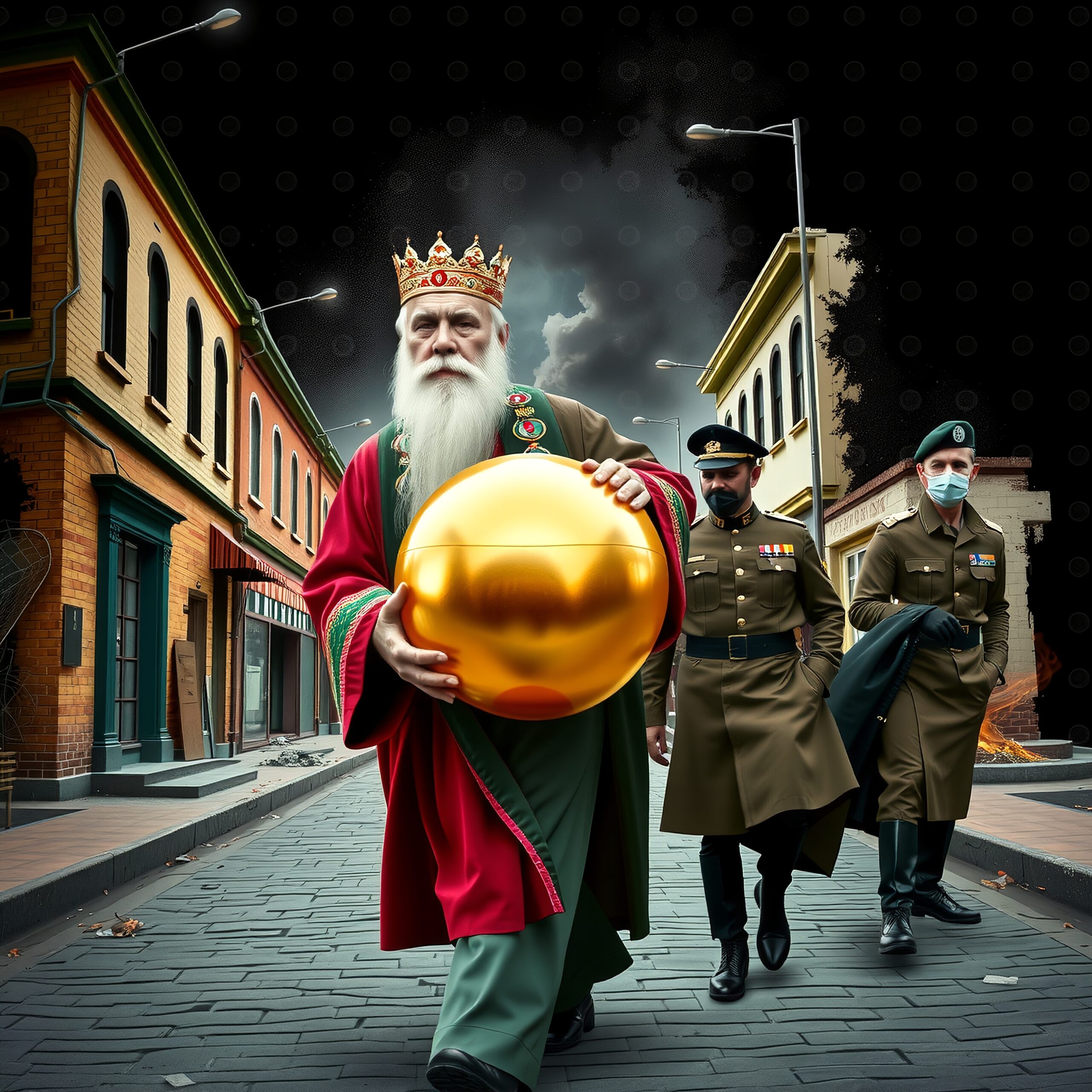 Royal Procession on Cobblestone Streets