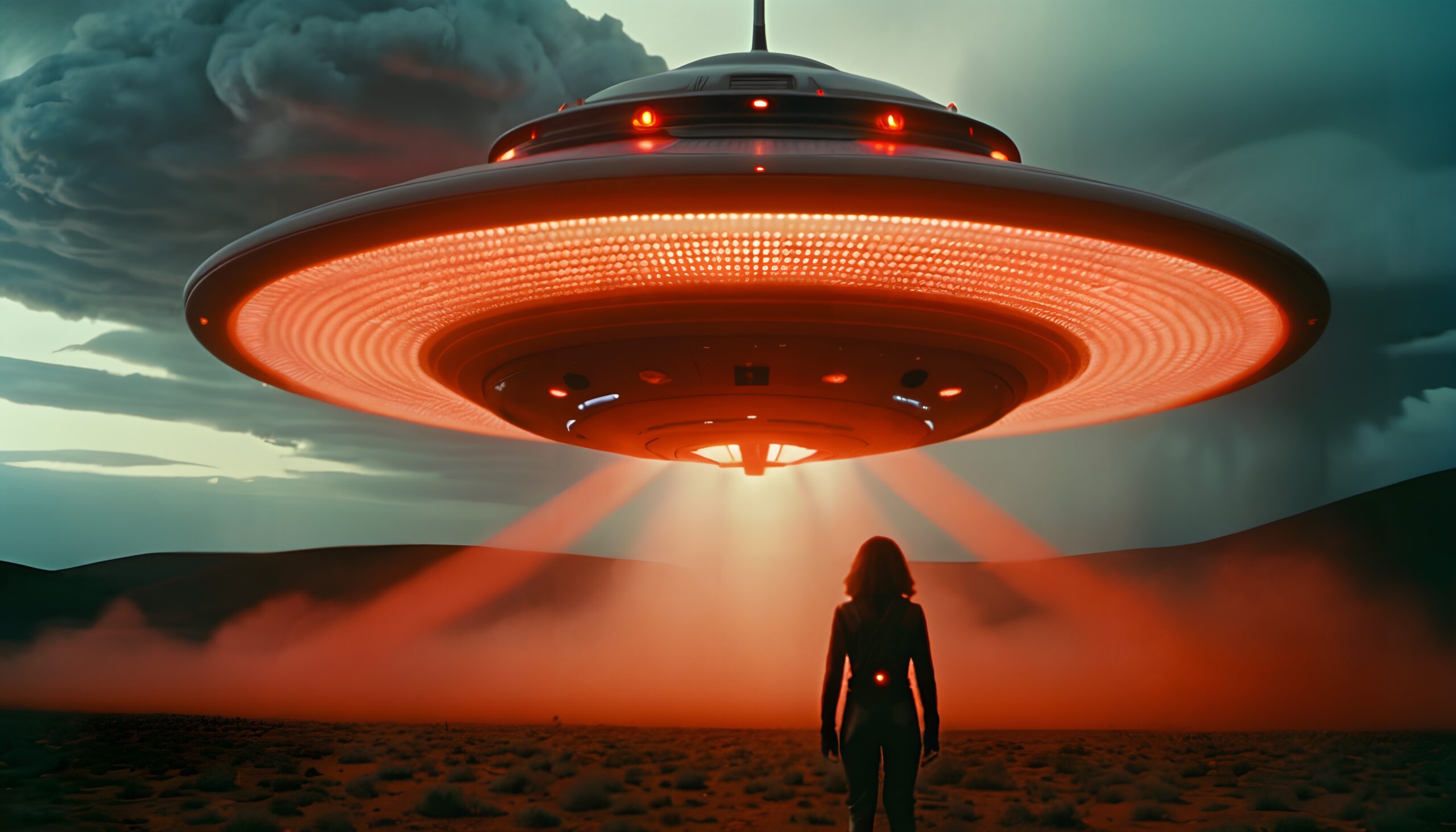 Alien Encounter in Desert Sky