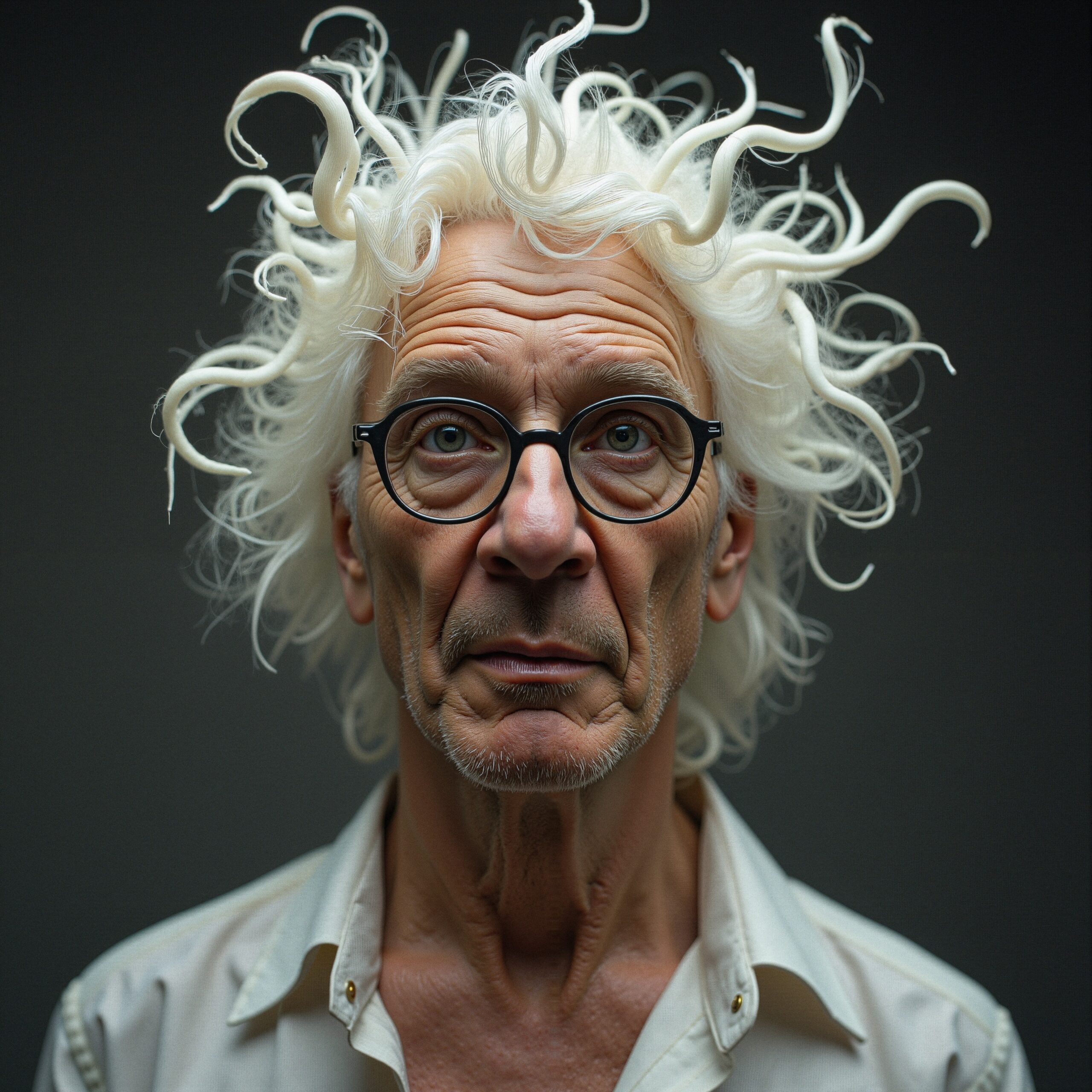 Intriguing Hair and Intense Gaze