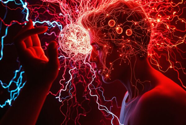 Vibrant abstract depiction of neural connections with energy.