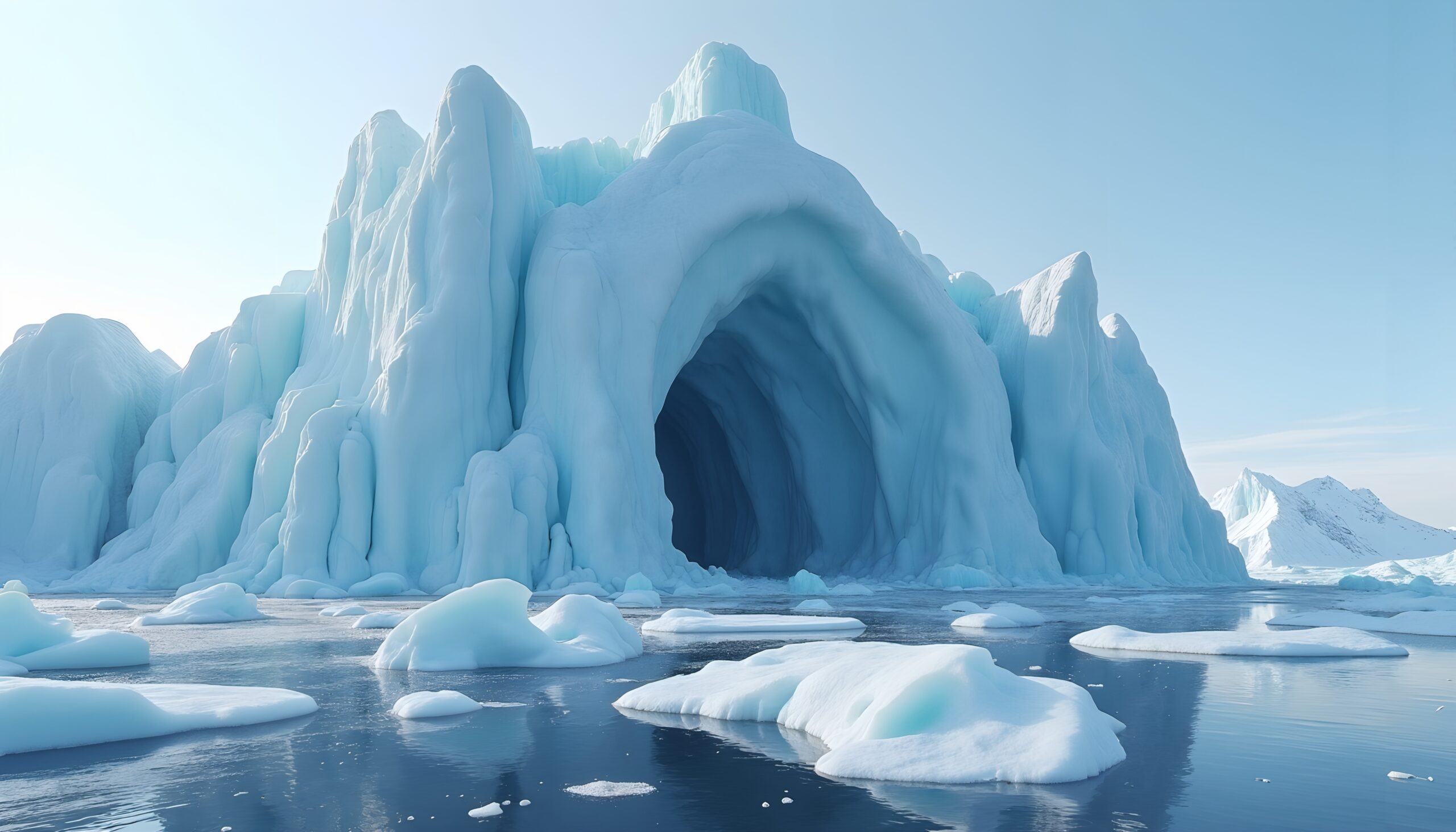 Majestic Iceberg with Cave Opening
