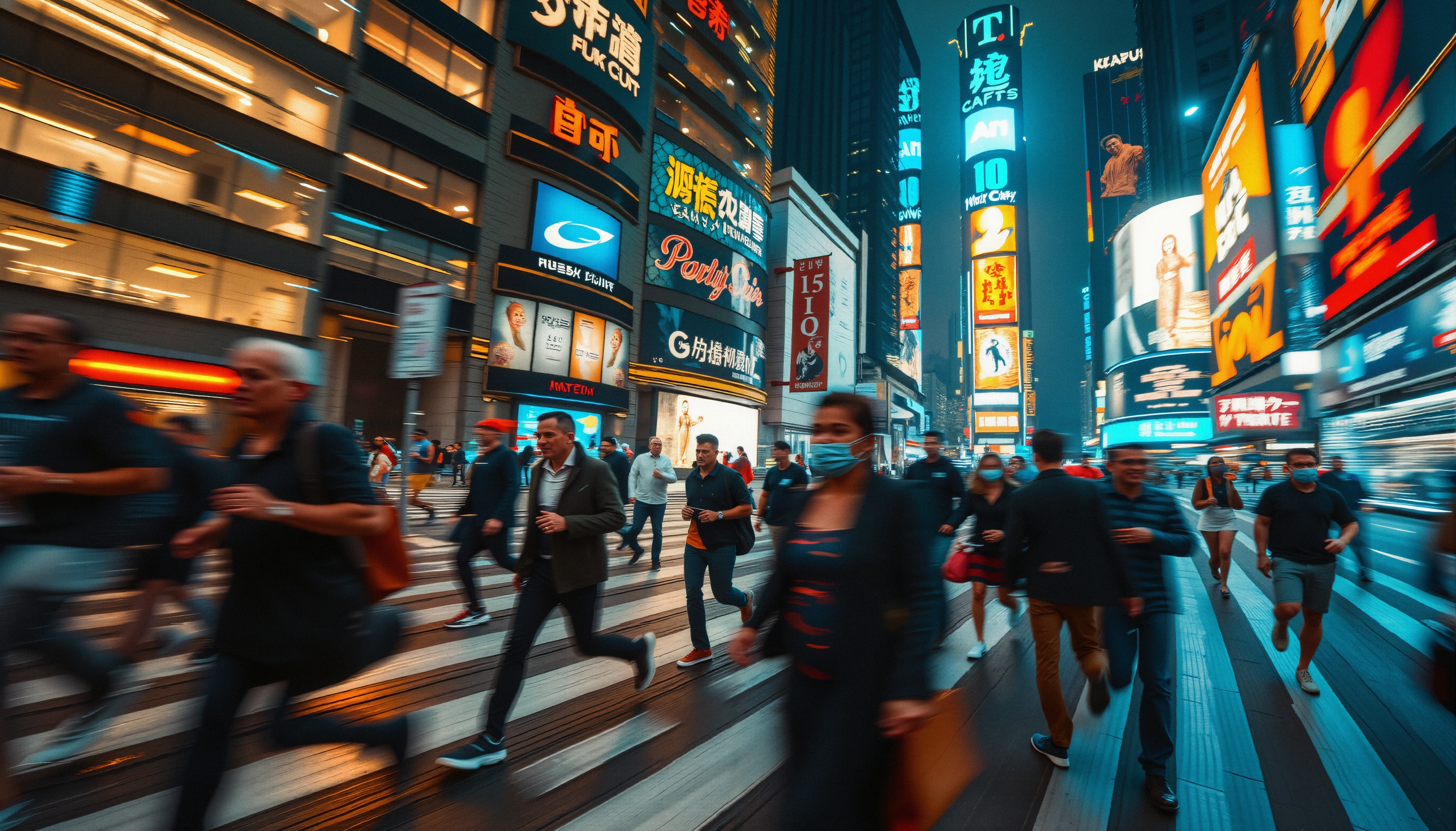 Bustling Nightlife in Urban City