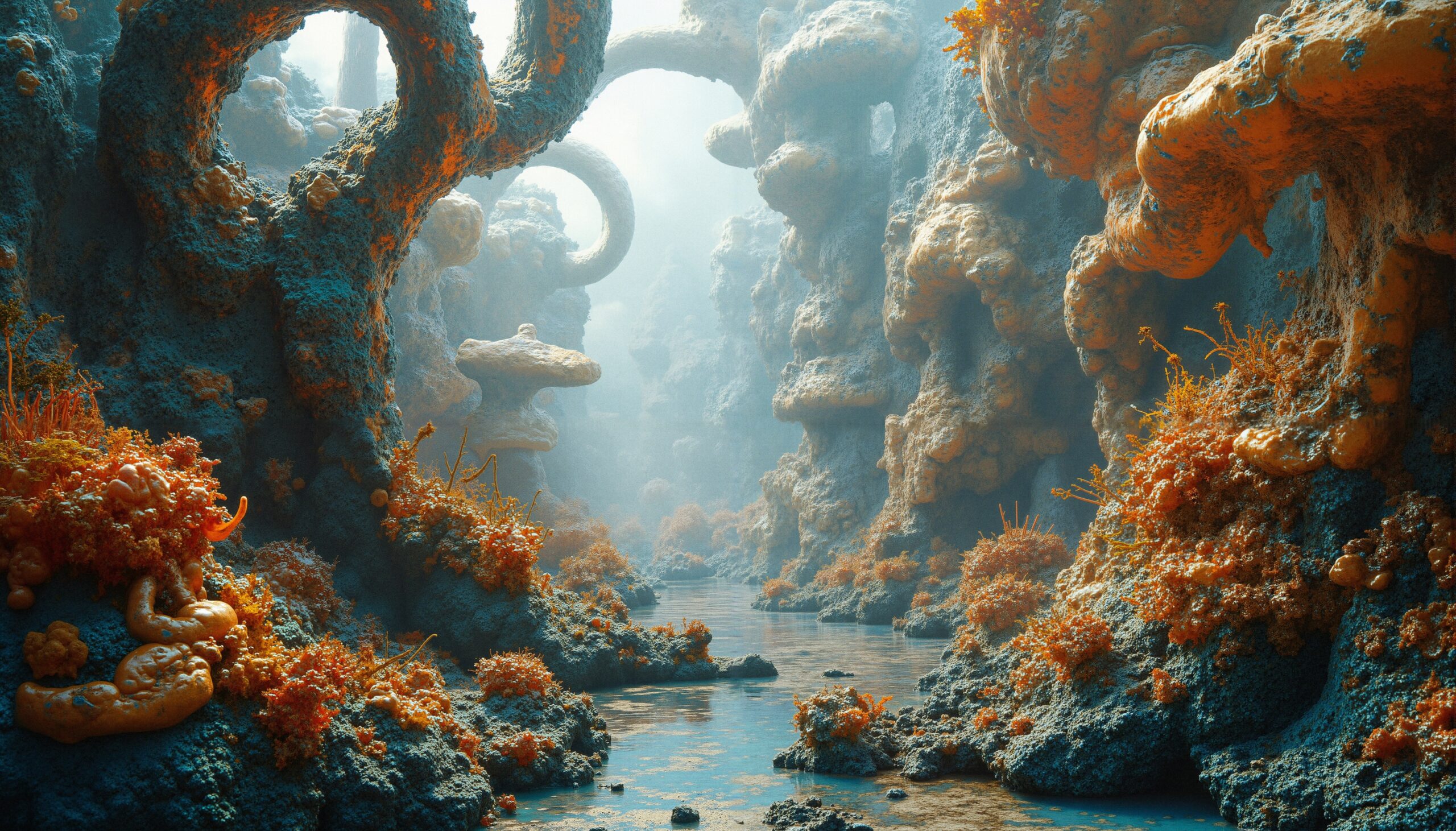 Alien World with Coral Structures