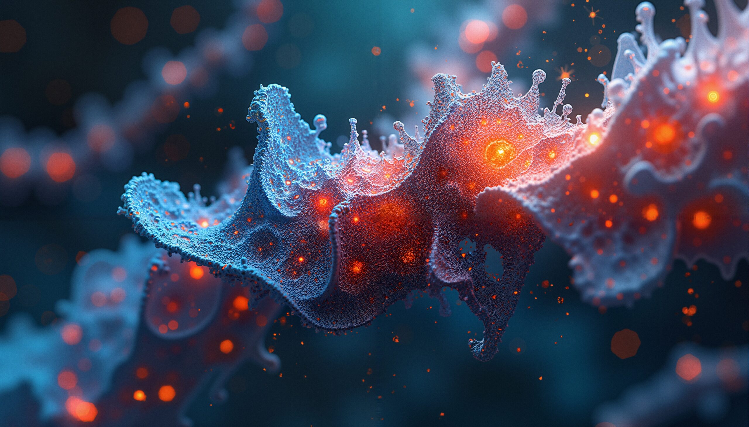 Abstract Blue And Orange Microcosm