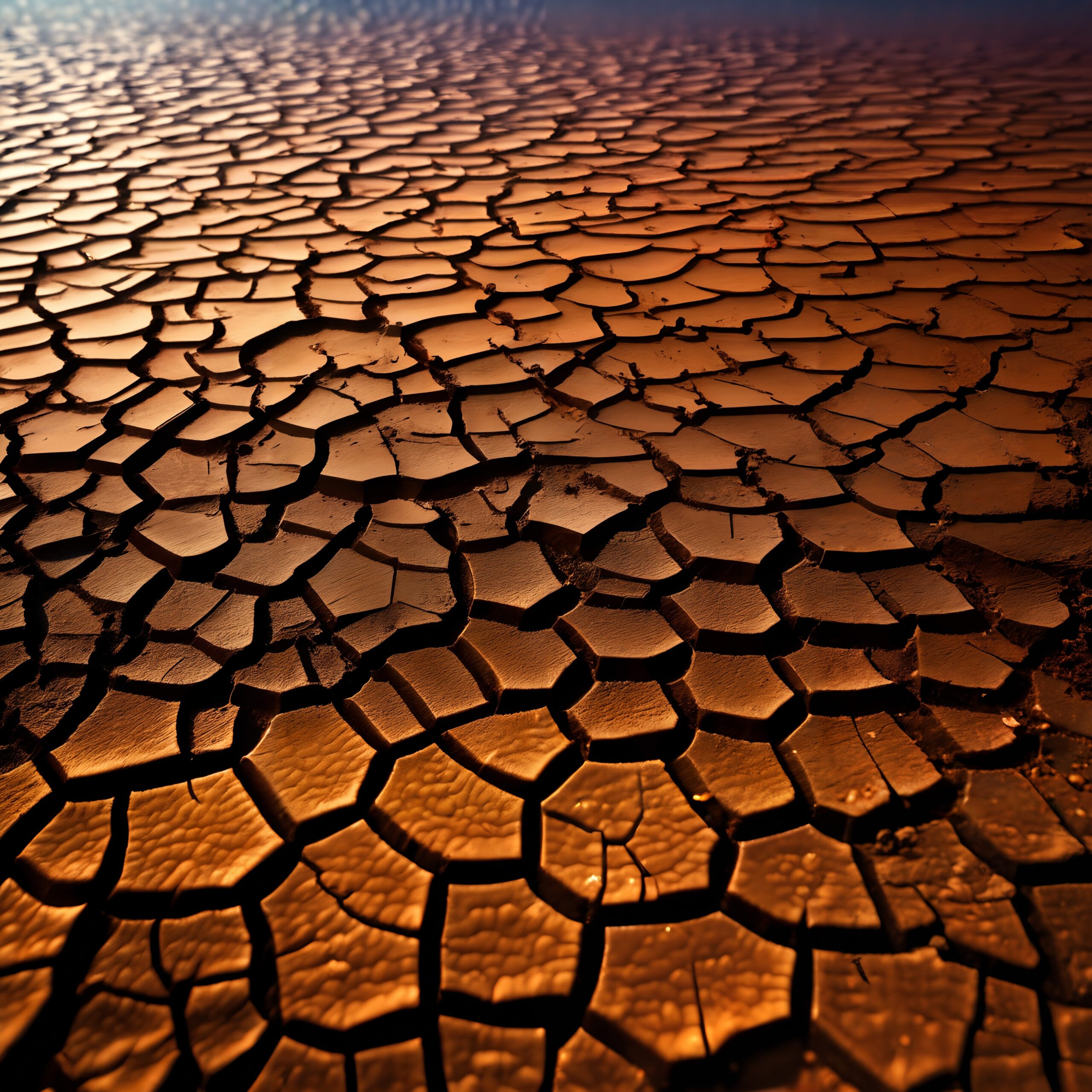 Cracked Earth Under Golden Sunlight