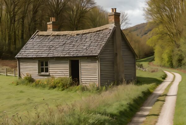 Rustic Cabin by Dirt Road