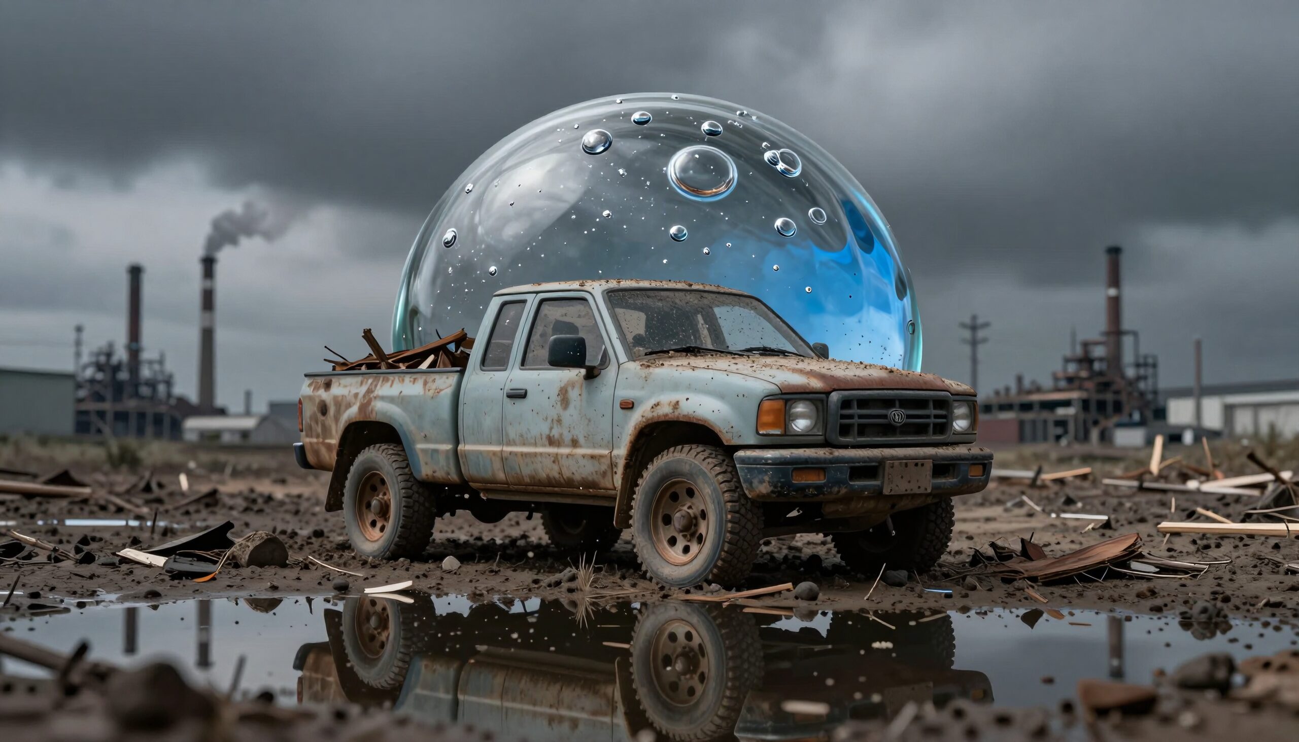 Surreal Truck with Bubble World