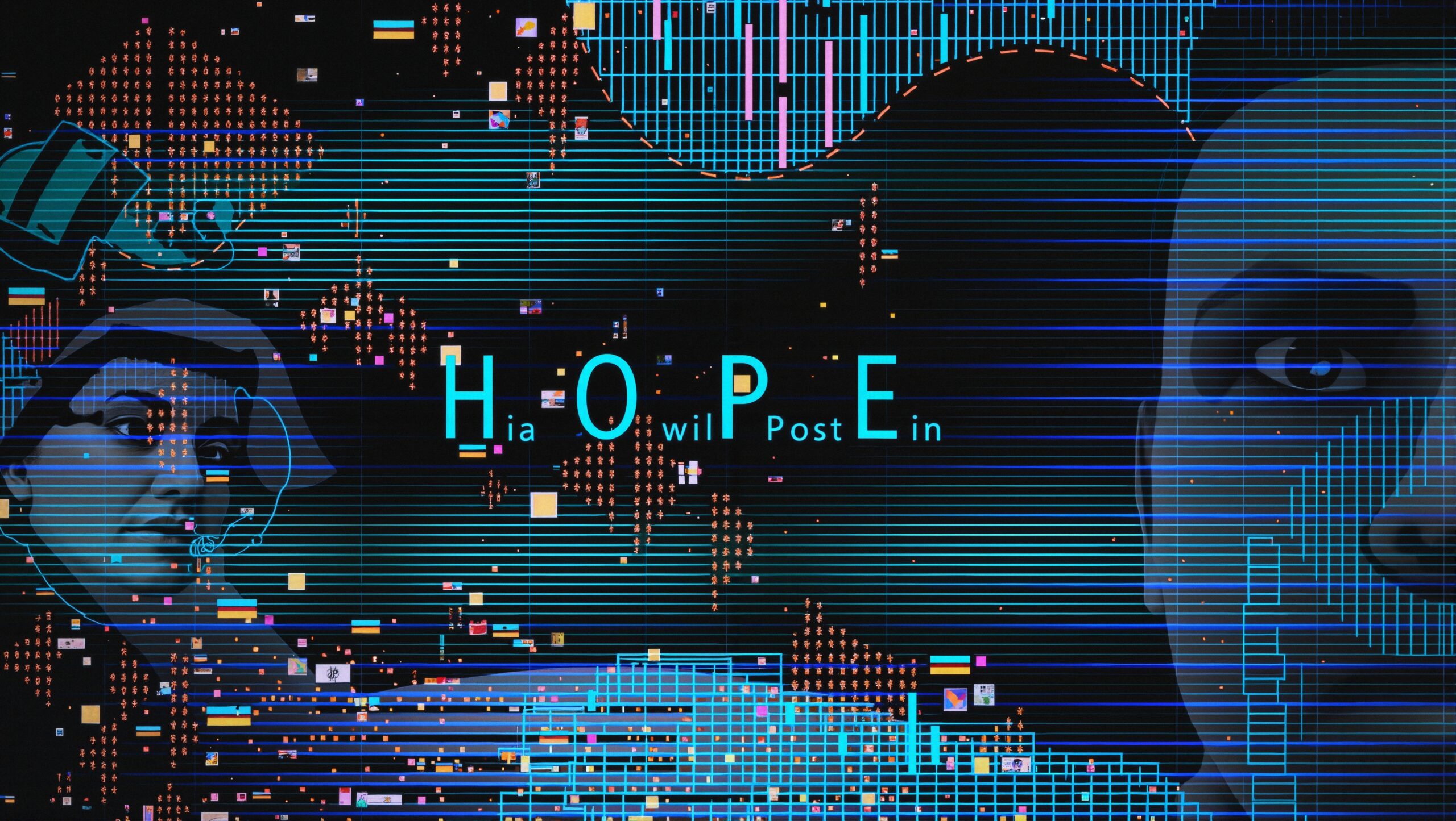 Digital Faces in Futuristic Design