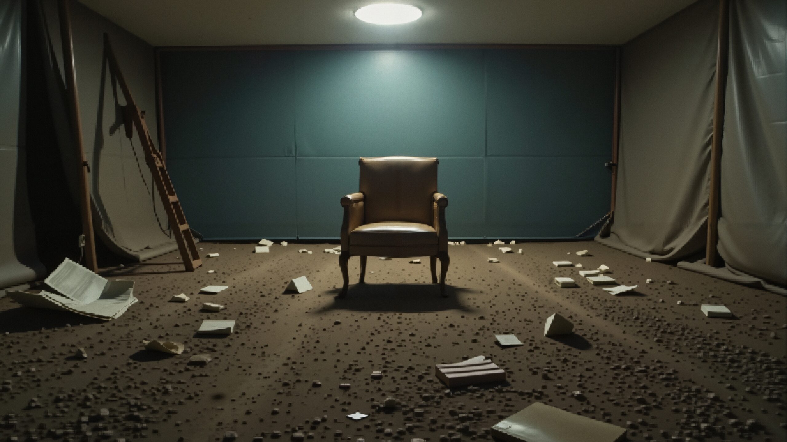 Solitary Chair in Dark Room