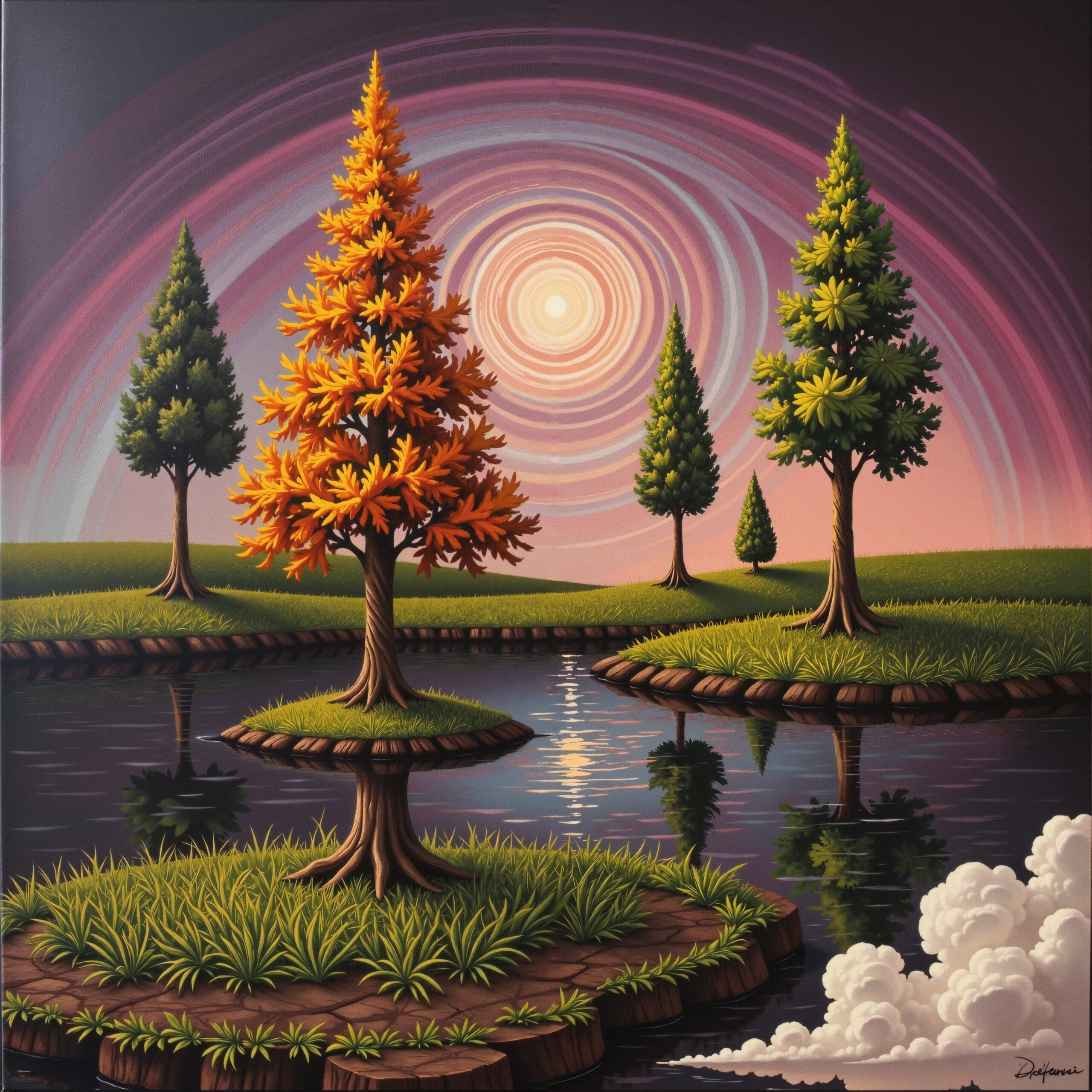 Surreal Floating Island Trees